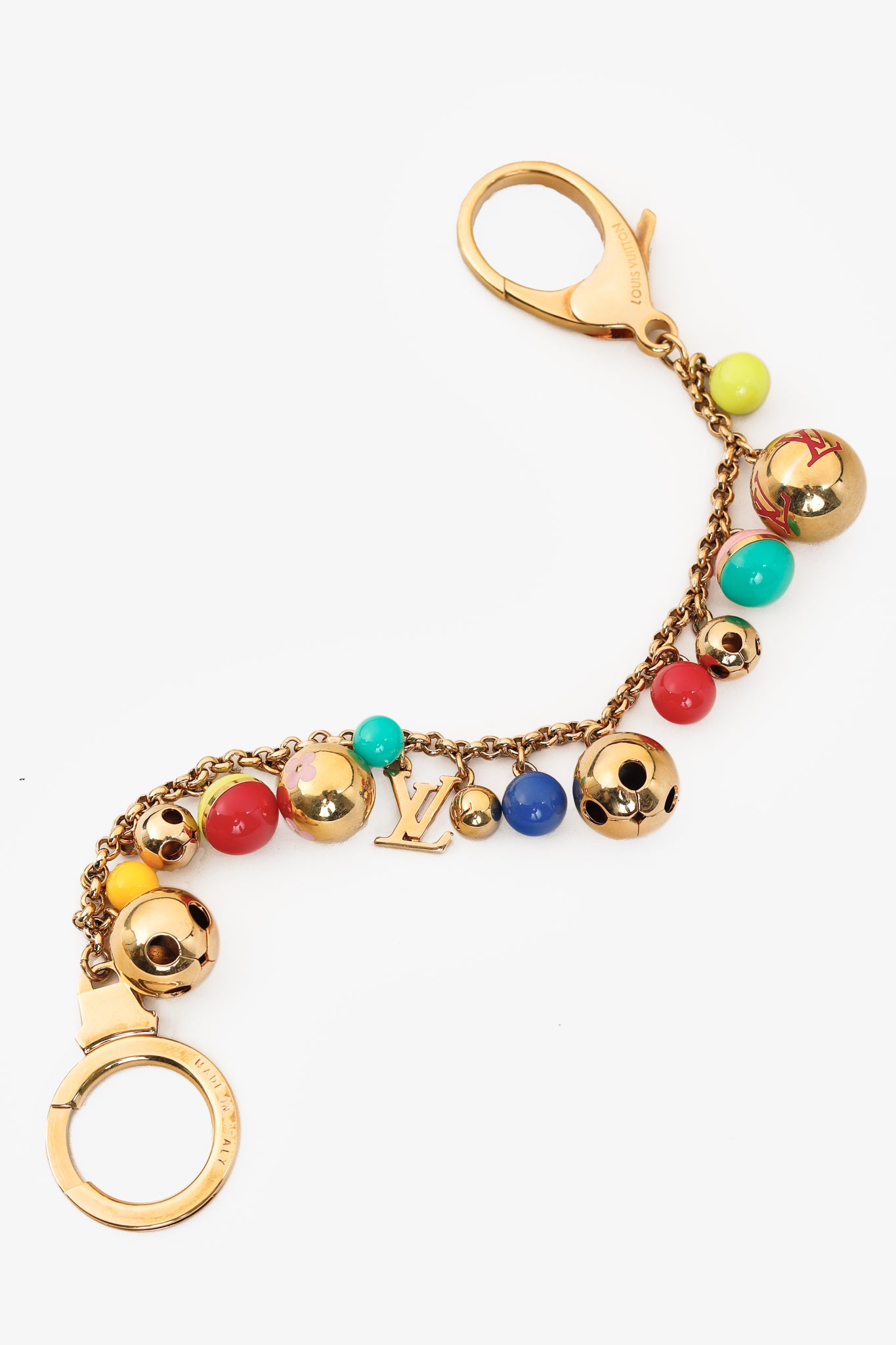 Louis Vuitton Grelot Gold-Tone Spherical-Charm Key Chain
