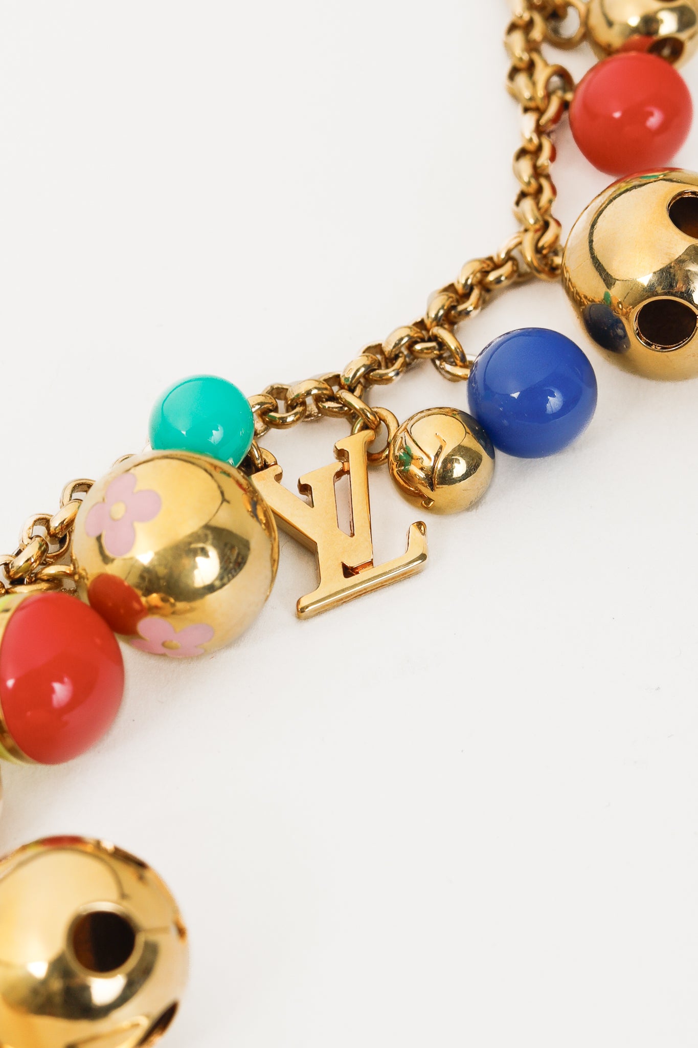 Louis Vuitton Grelot Gold-Tone Spherical-Charm Key Chain