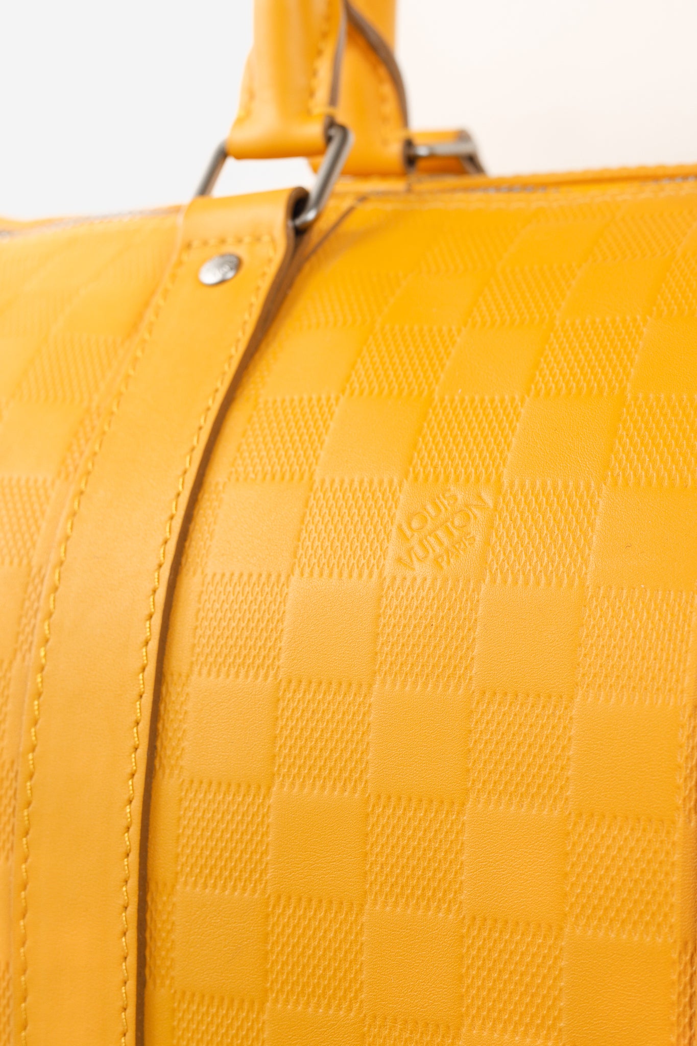 Louis Vuitton Keepall Bandouliere 45 in Damier Infiniti Safran Yellow Leather