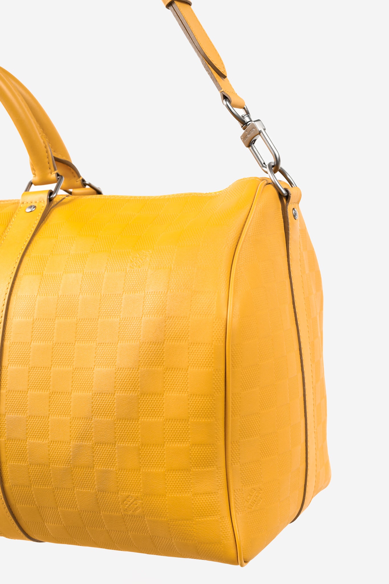 Louis Vuitton Keepall Bandouliere 45 in Damier Infiniti Safran Yellow Leather
