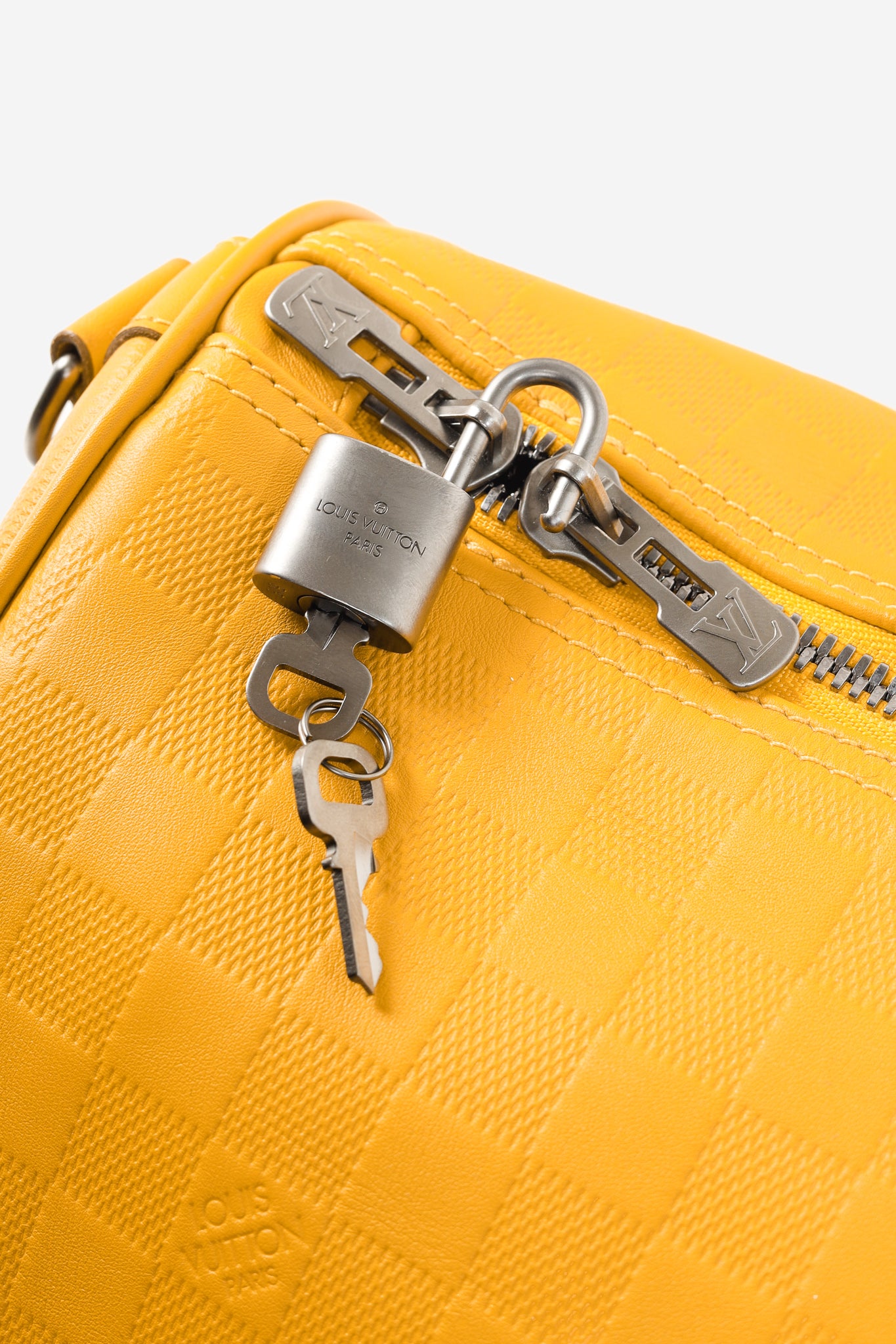 Louis Vuitton Keepall Bandouliere 45 in Damier Infiniti Safran Yellow Leather