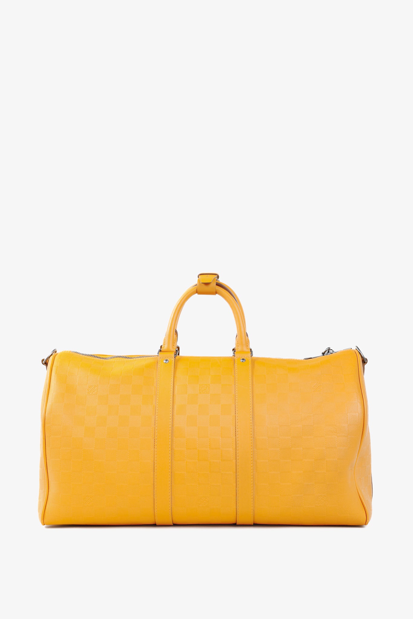 Louis Vuitton Keepall Bandouliere 45 in Damier Infiniti Safran Yellow Leather