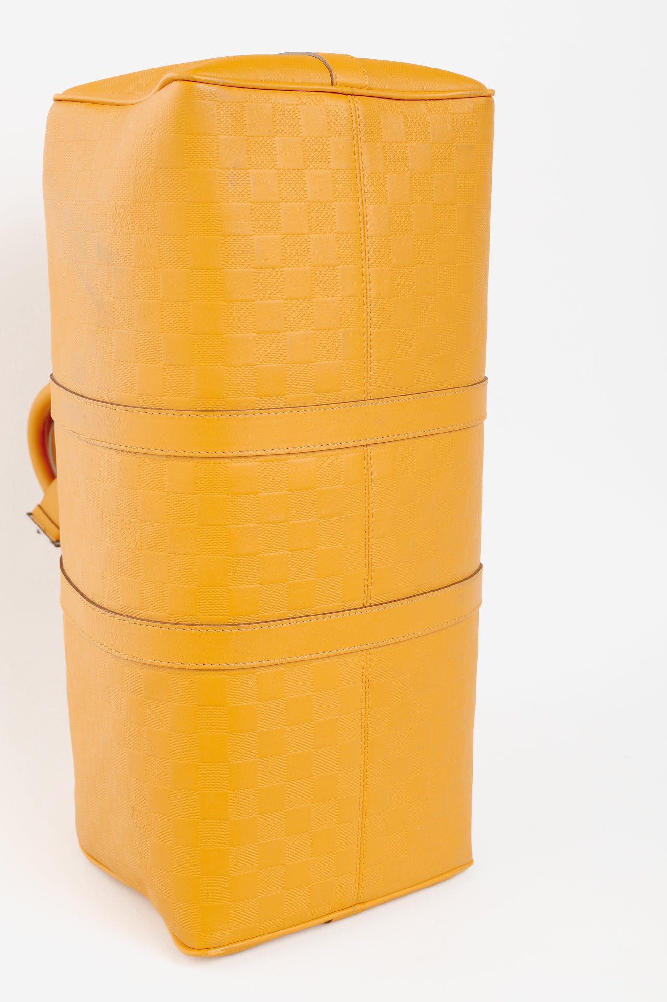 Louis Vuitton Keepall Bandouliere 45 in Damier Infiniti Safran Yellow Leather