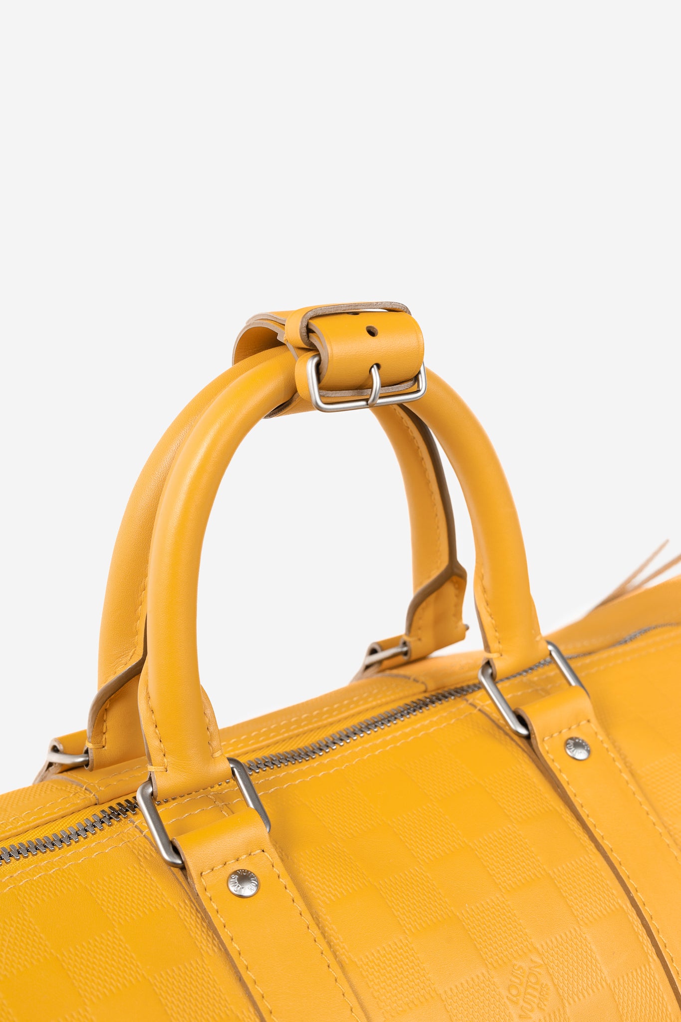 Louis Vuitton Keepall Bandouliere 45 in Damier Infiniti Safran Yellow Leather