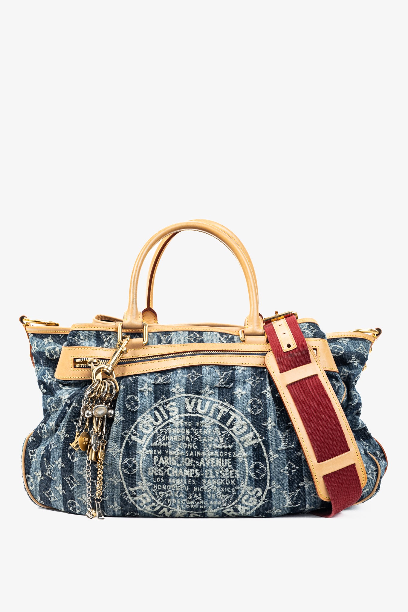 Louis Vuitton Cabas Raye GM Monogram Denim Cruise Shoulder Bag