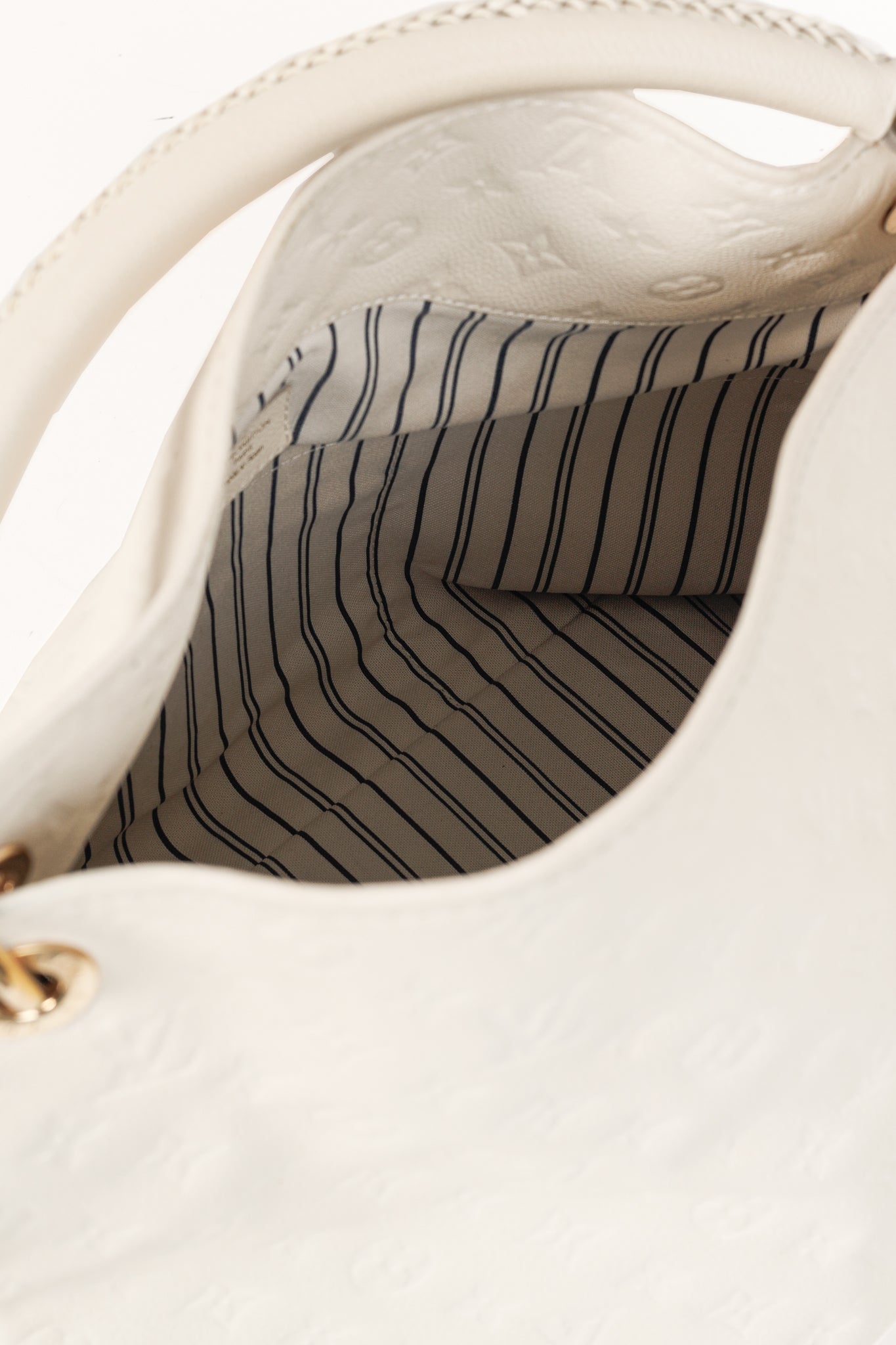 Louis Vuitton Artsy MM Creme Empreinte Leather Hobo Bag