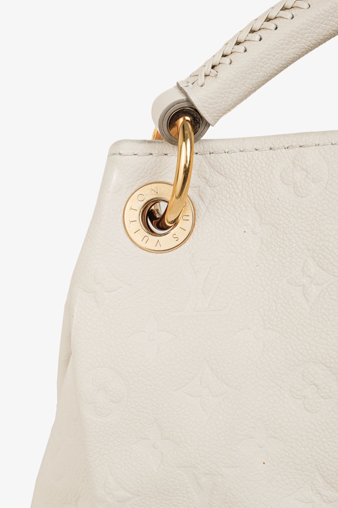 Louis Vuitton Artsy MM Creme Empreinte Leather Hobo Bag