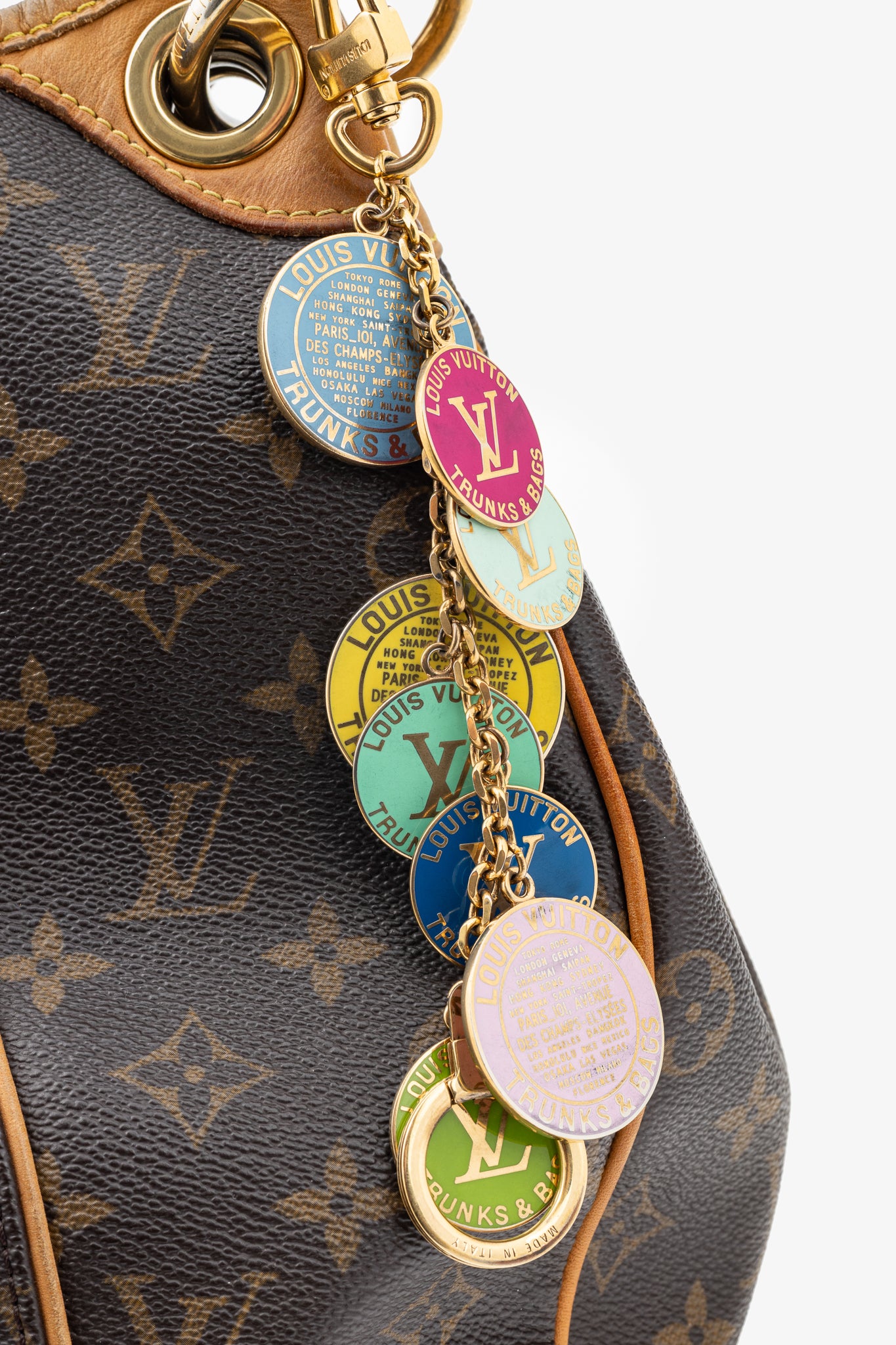 Louis Vuitton Globe Charm Chains Multicolore Gold-Tone Key Ring