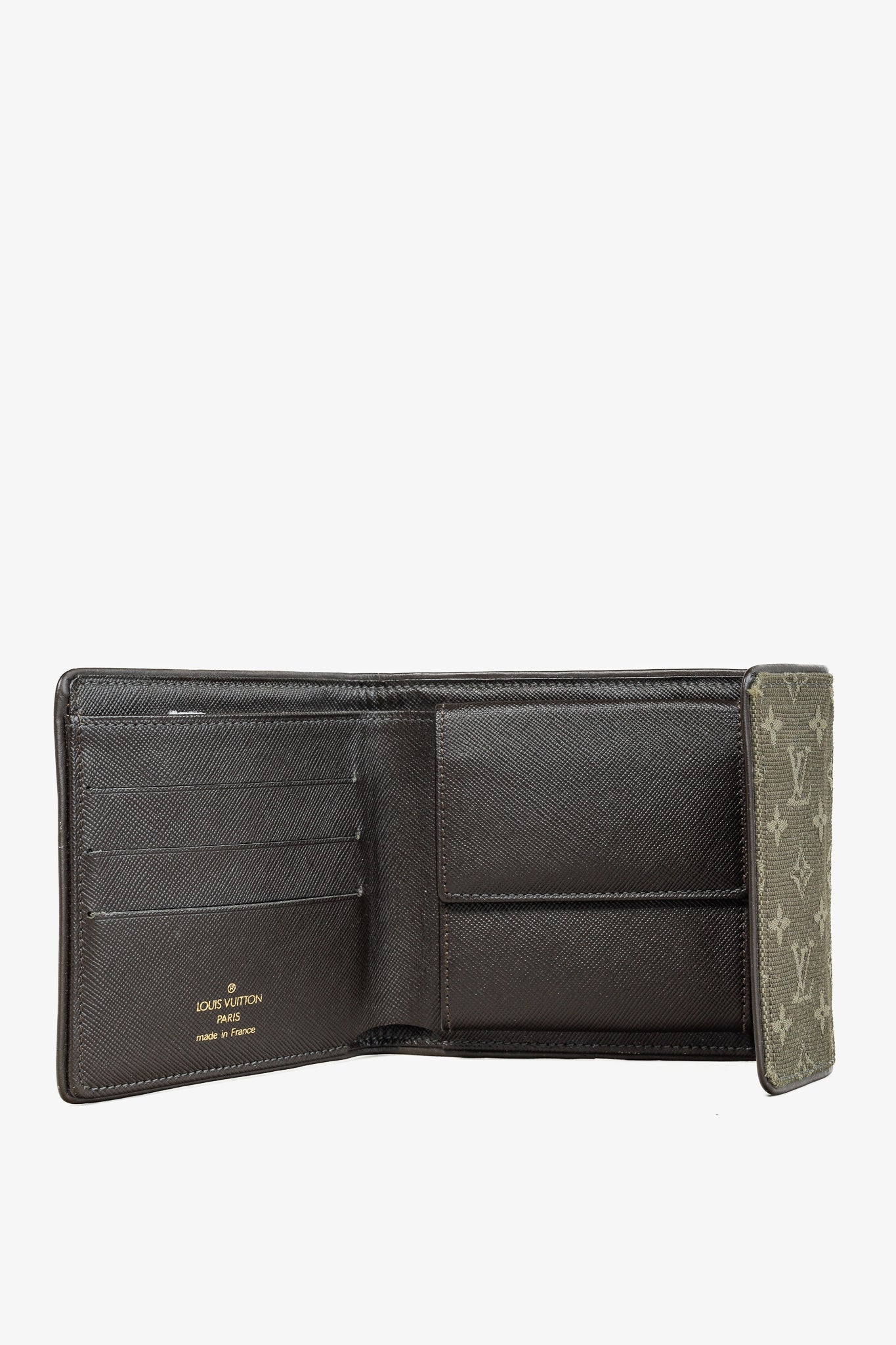 Louis Vuitton Porte-Billets Khaki Monogram Canvas Mini Lin Compact Wallet