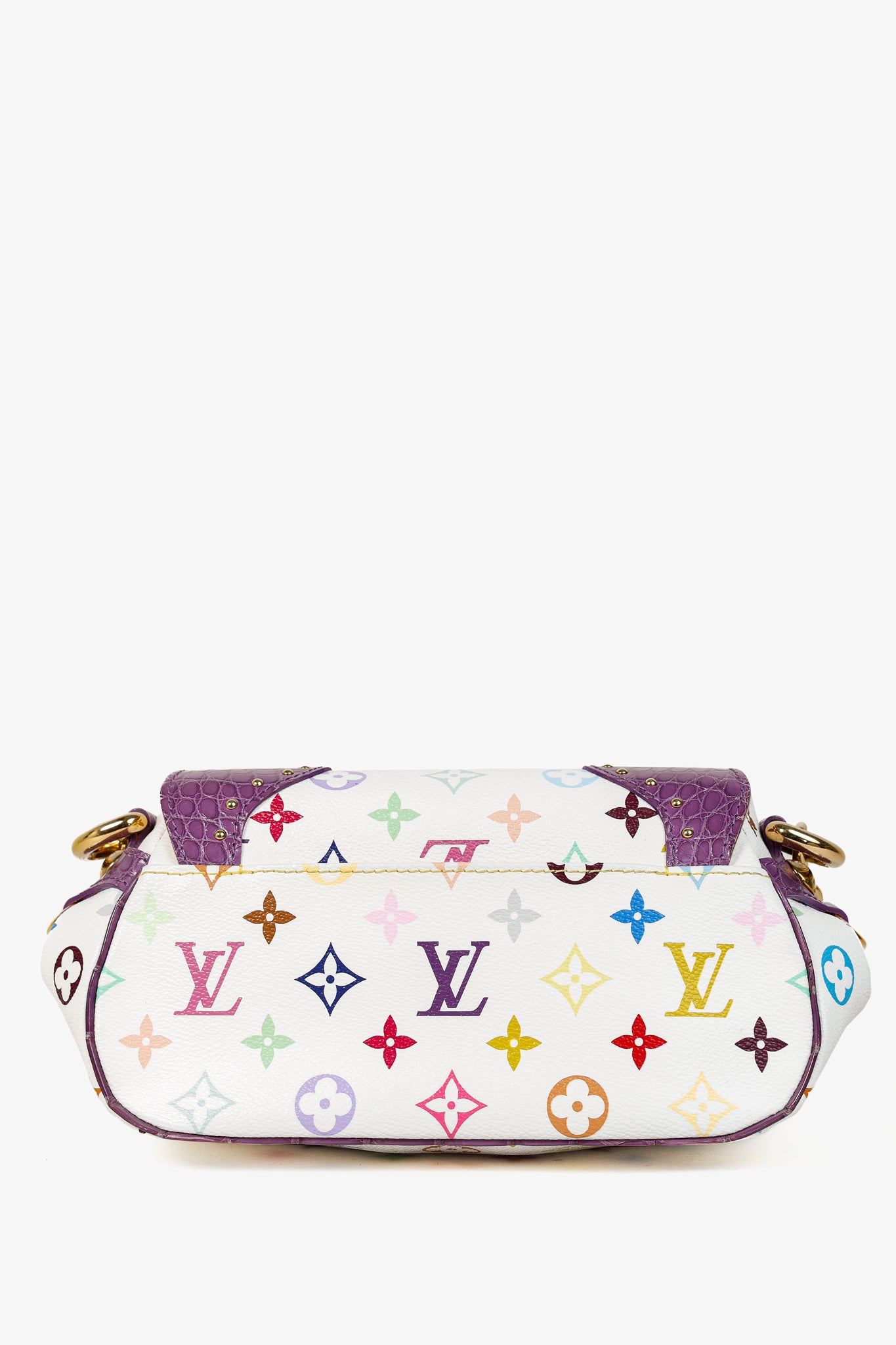 Louis Vuitton x Takashi Murakami Marilyn White Multicolore Purple Crocodile Bag