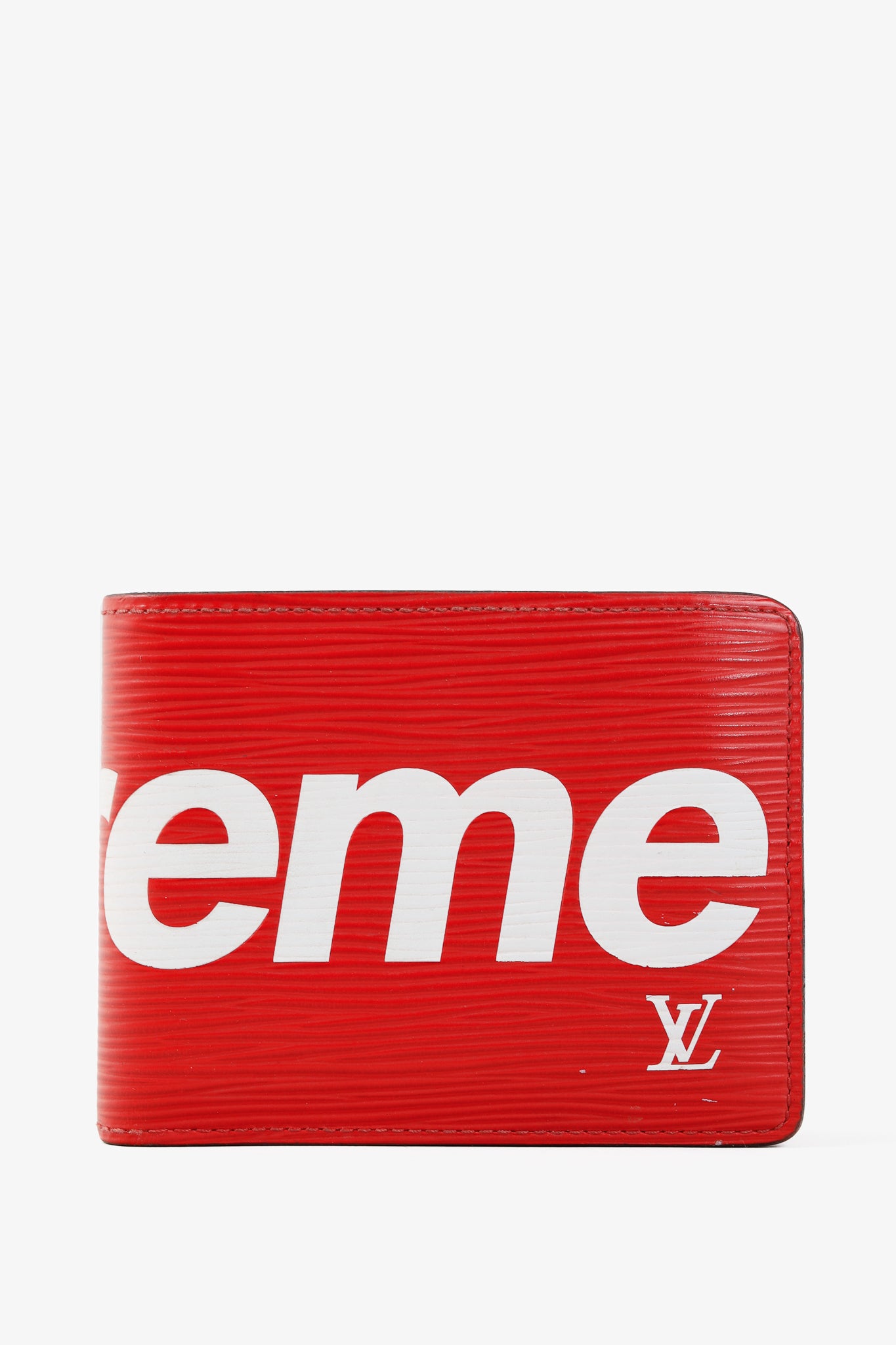 Louis Vuitton X Supreme Slender Red Epi Leather Billfold Wallet