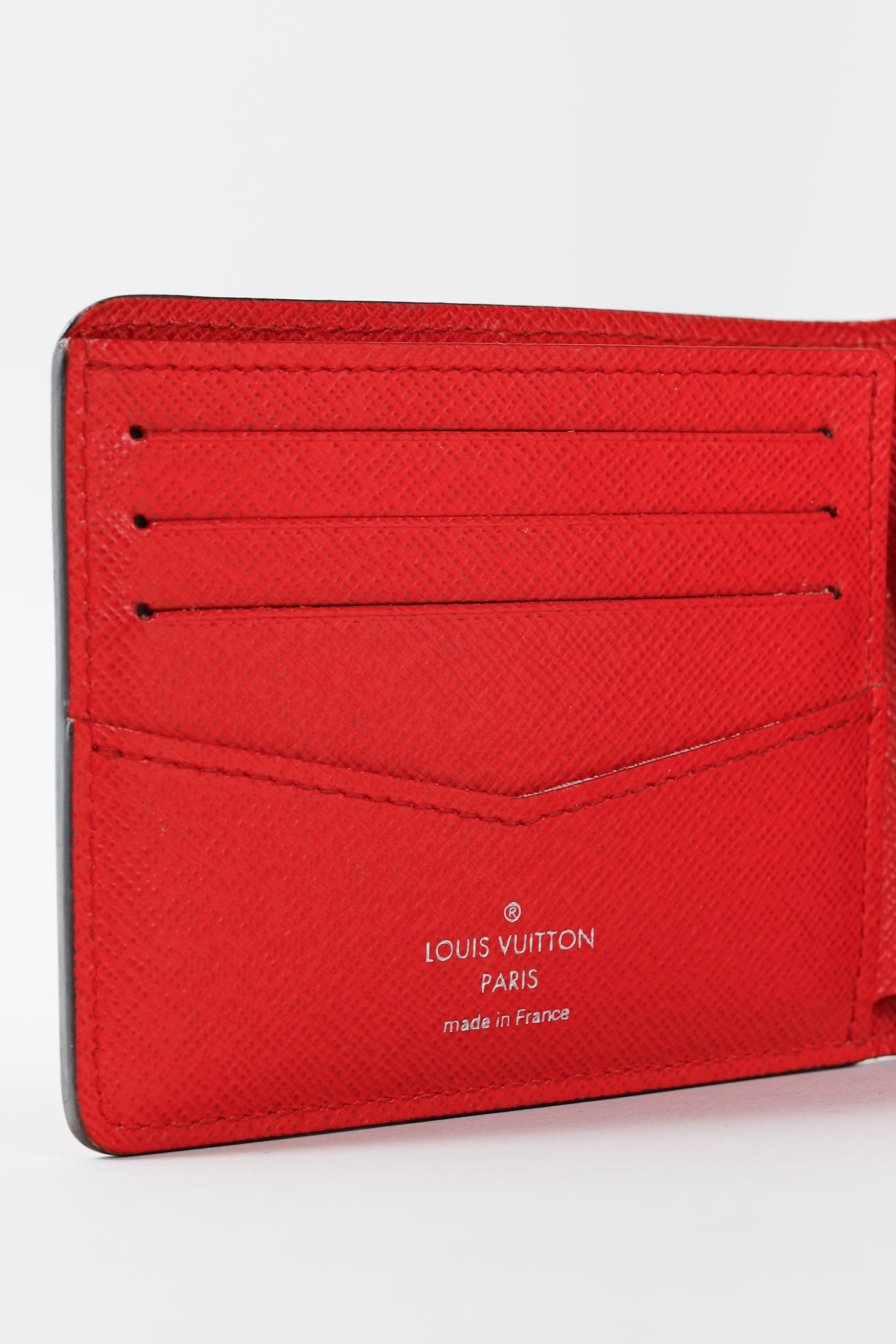 Louis Vuitton X Supreme Slender Red Epi Leather Billfold Wallet