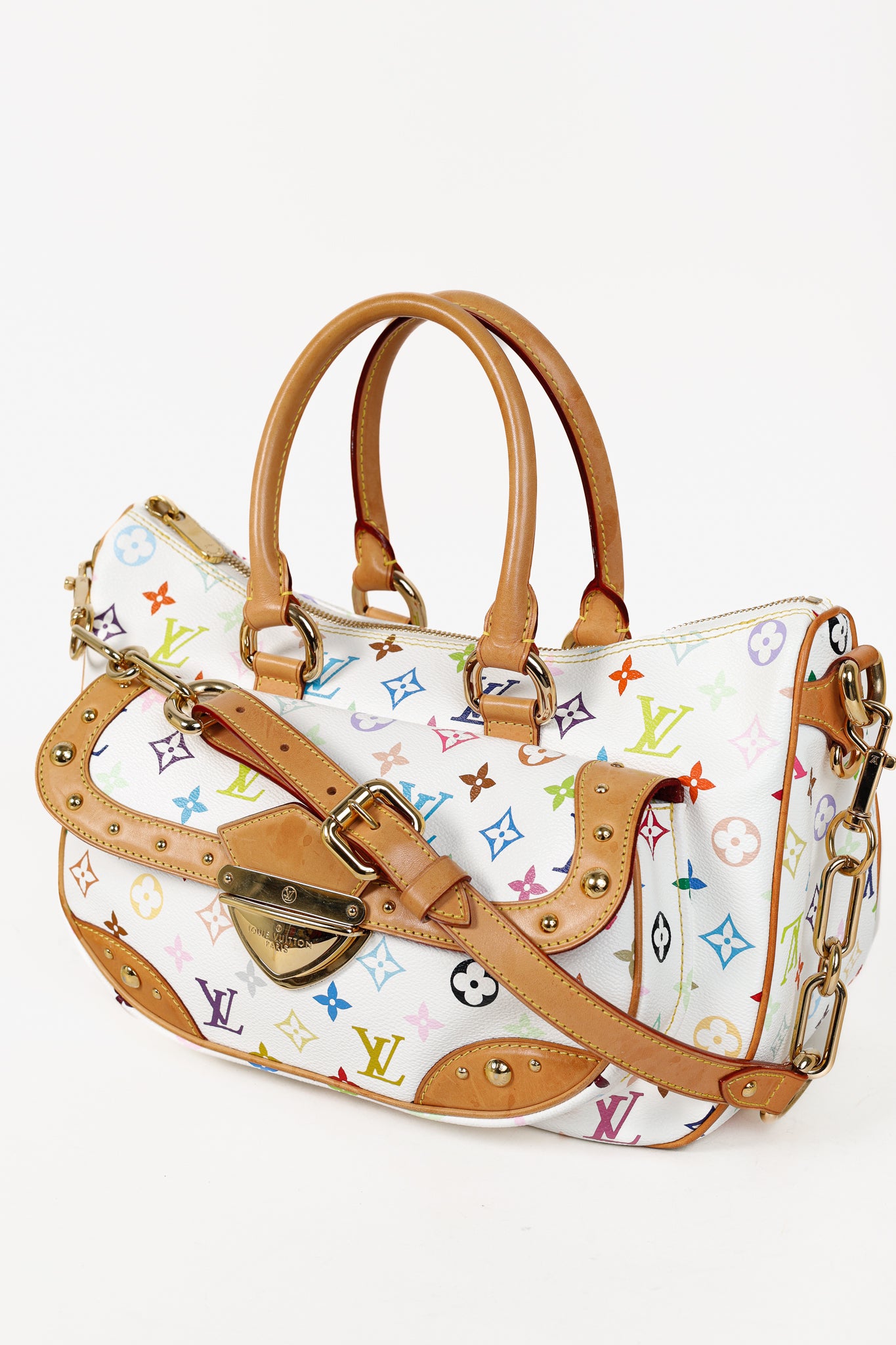 Louis Vuitton x Takashi Murakami Rita White Multicolore Monogram Shoulder Bag