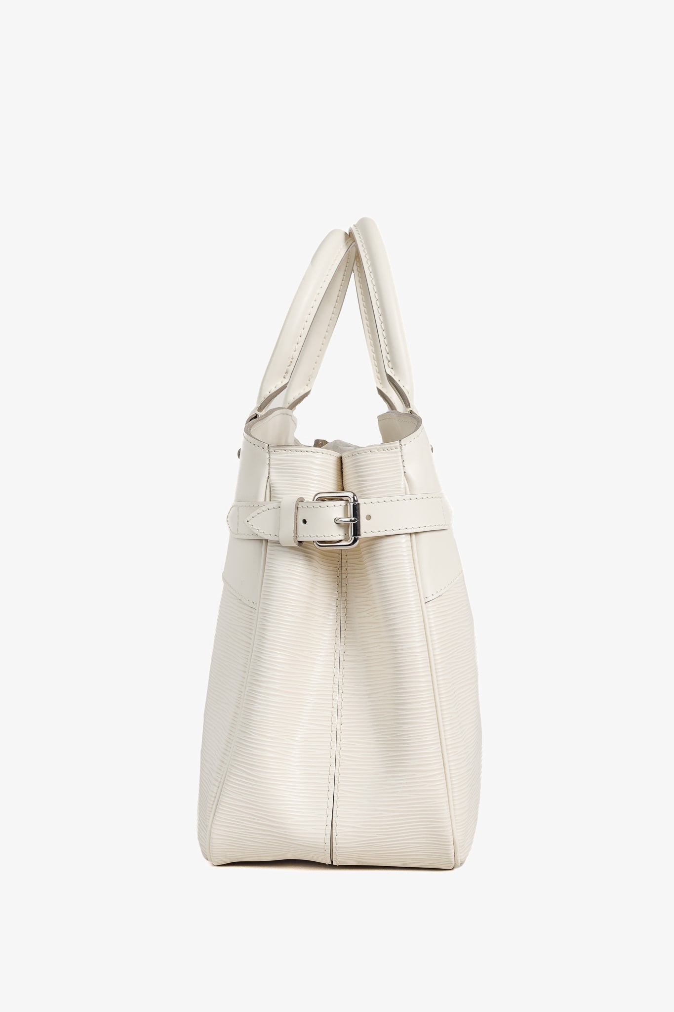 Louis Vuitton Passy PM White Epi Leather Tote Bag