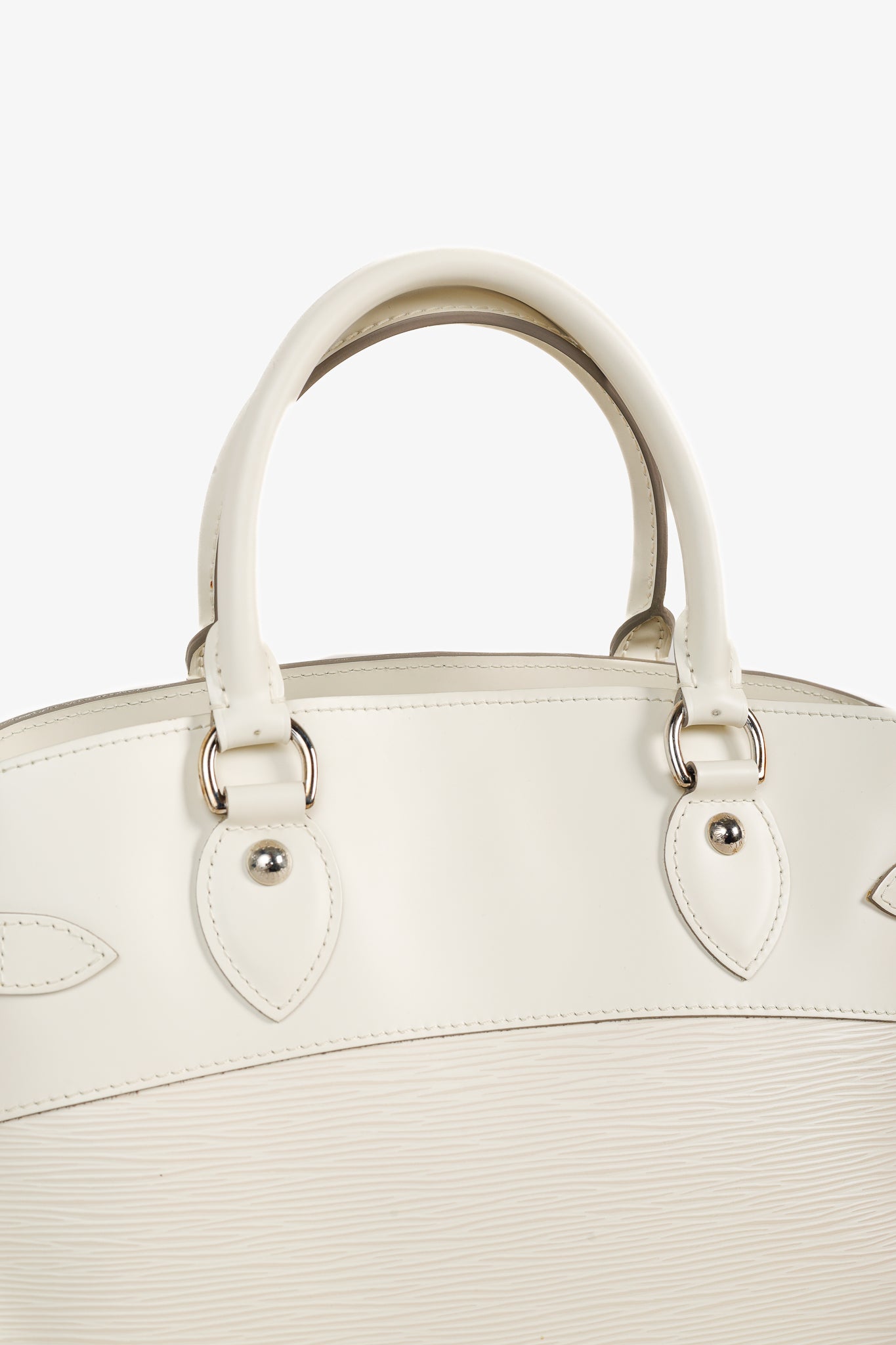 Louis Vuitton Passy PM White Epi Leather Tote Bag