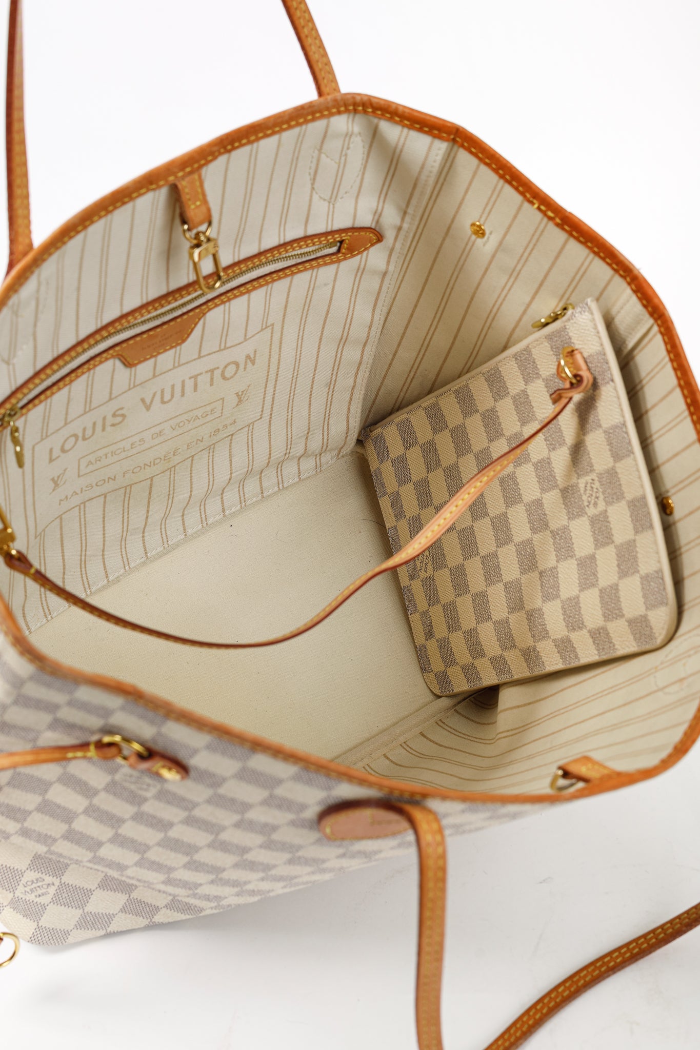 Louis Vuitton Neverfull MM Damier Azur Canvas Tote