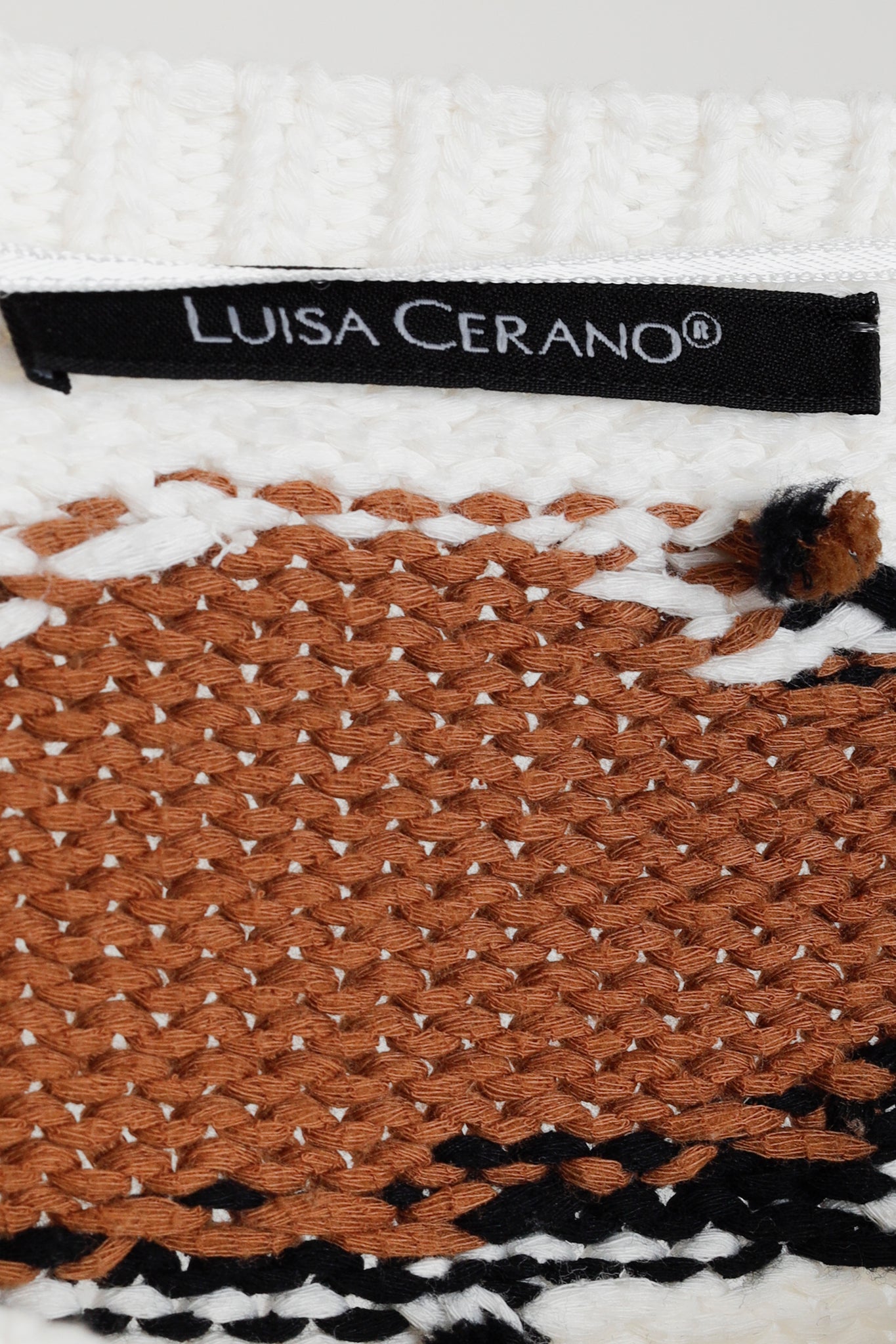 Luisa Cerano Cream Brown Animal Heart Print Pullover