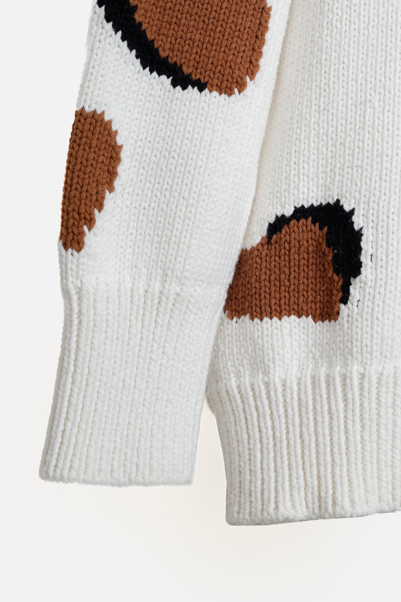 Luisa Cerano Cream Brown Animal Heart Print Pullover