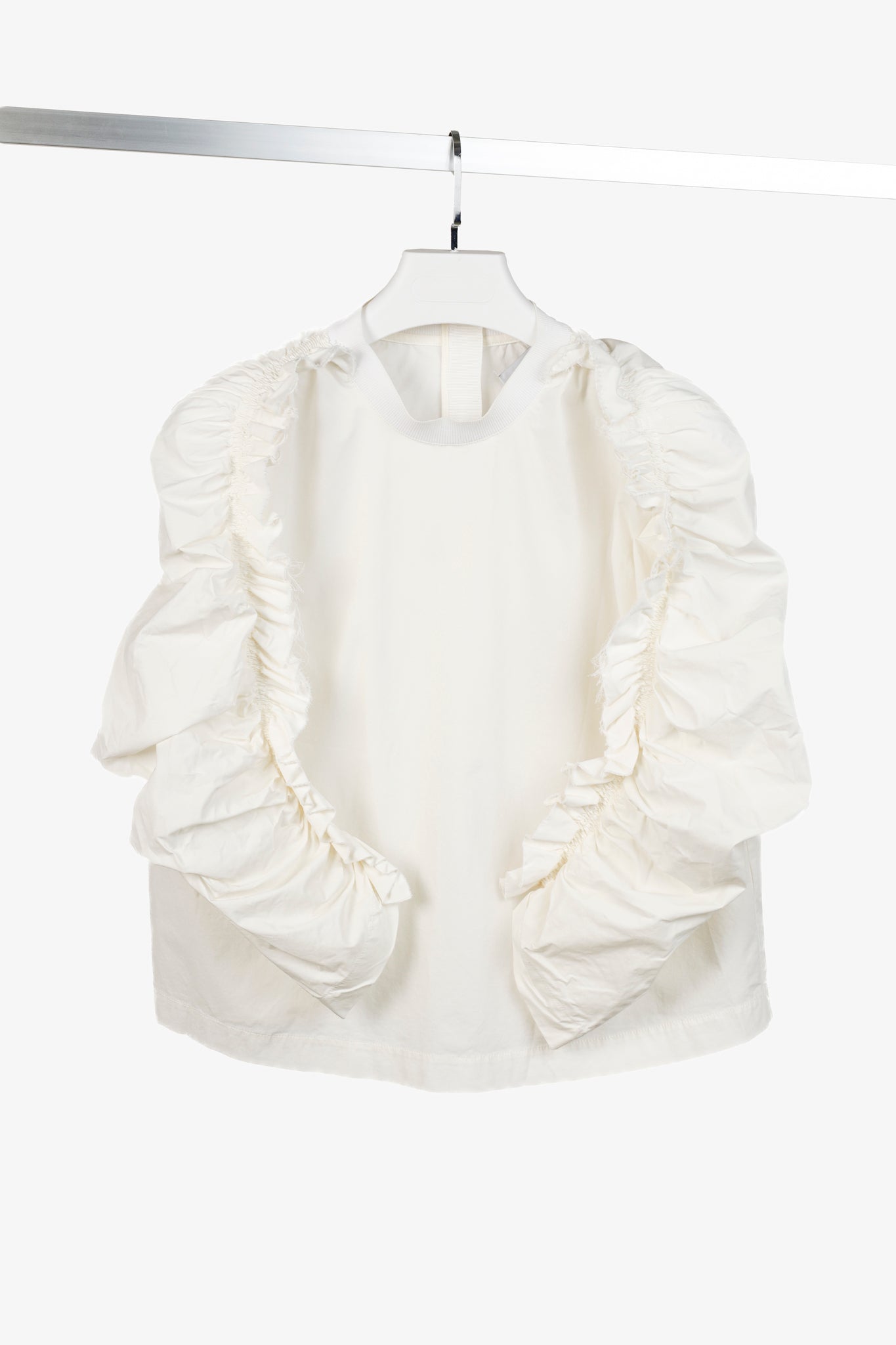 MSGM Off White Ruffle Sleeve Blouse Top Blogger Armoire