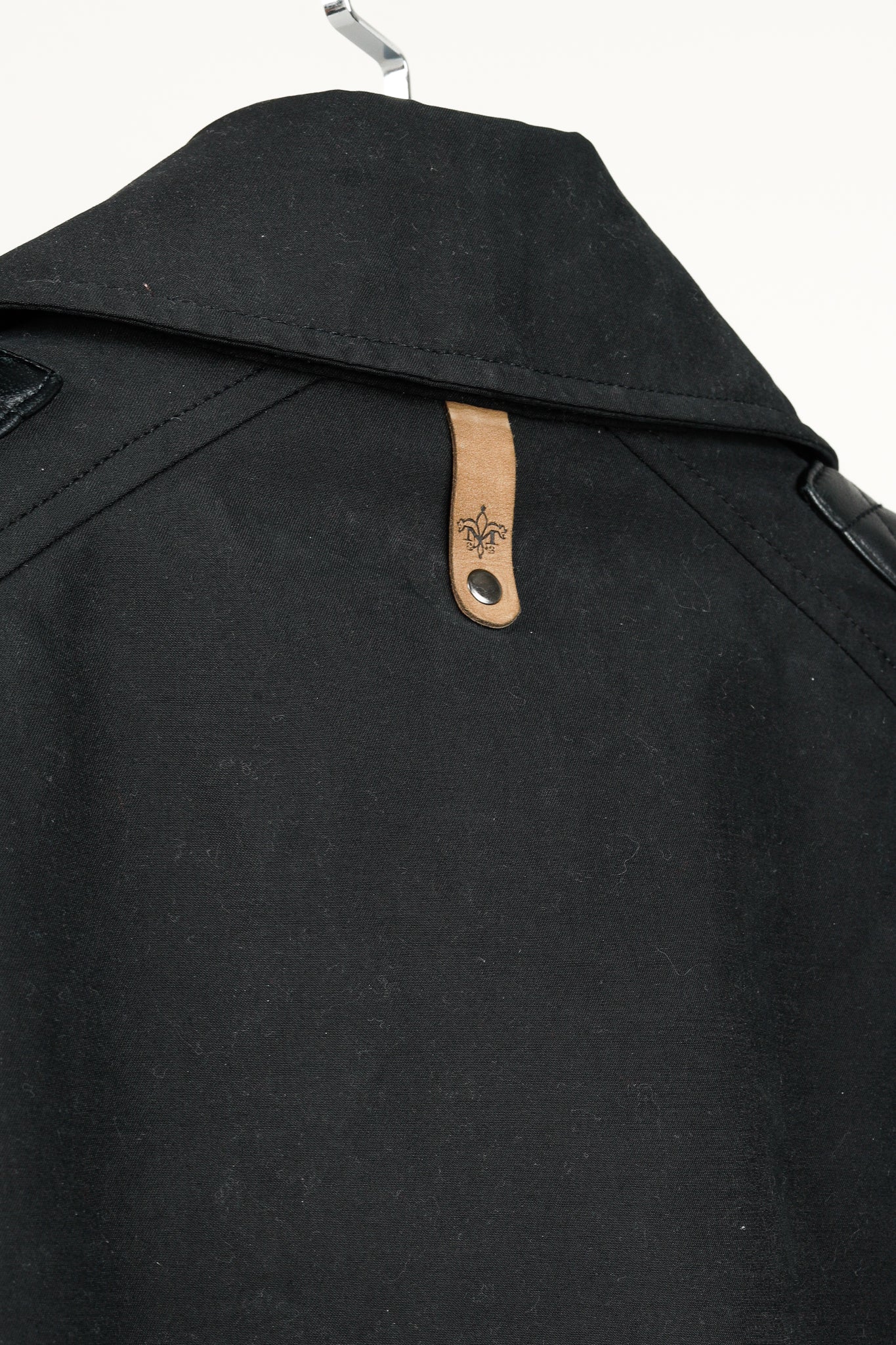 Mackage Lilith Black Cotton Quilted-Leather-Trim Belted Trench Coat
