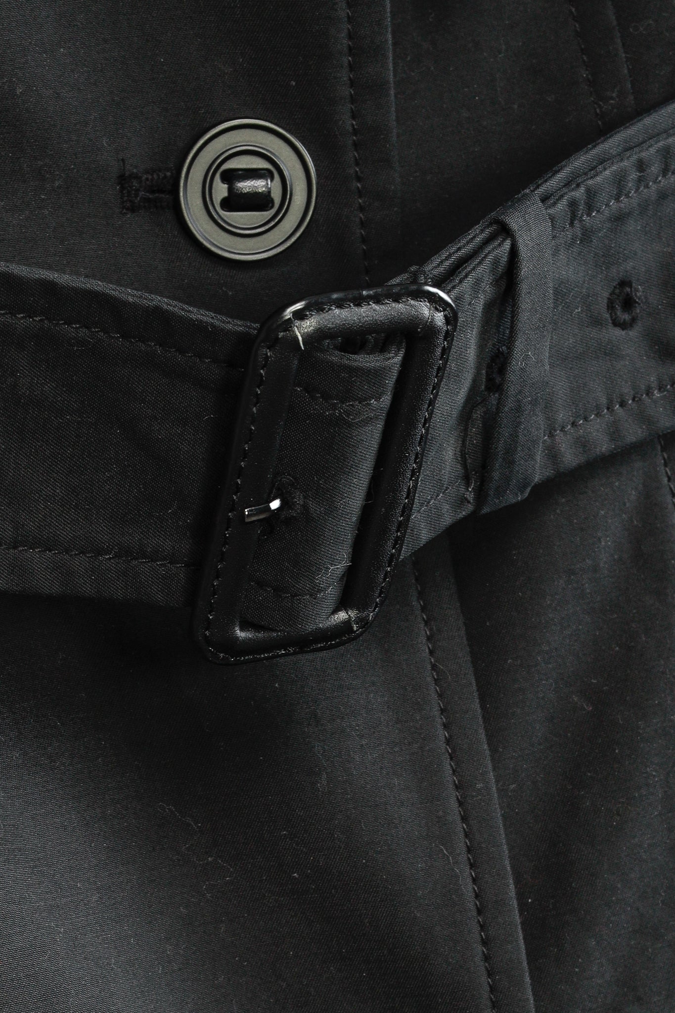 Mackage Lilith Black Cotton Quilted-Leather-Trim Belted Trench Coat