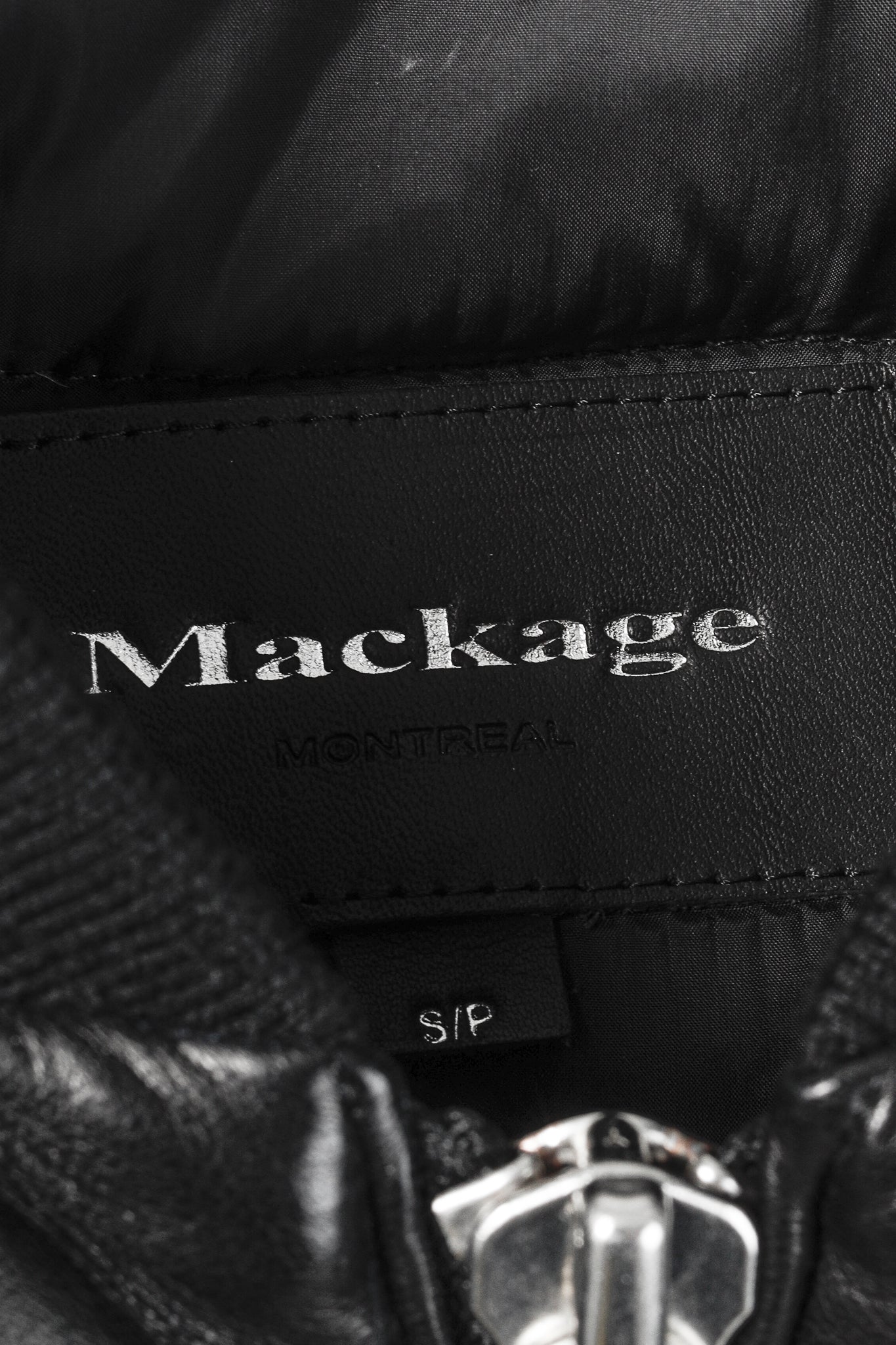 Mackage Black Leather Down-Filled Puffer Vest