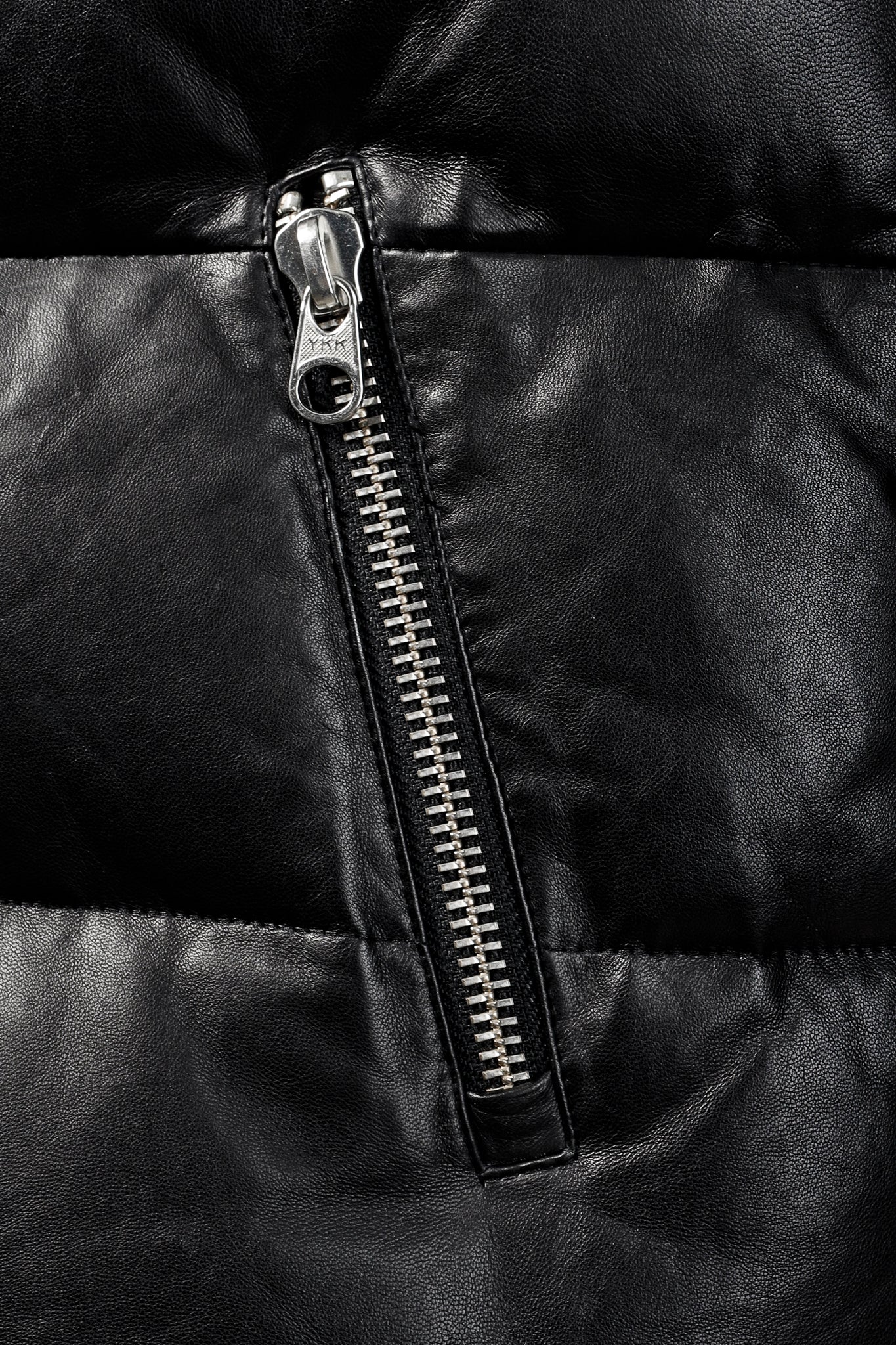 Mackage Black Leather Down-Filled Puffer Vest