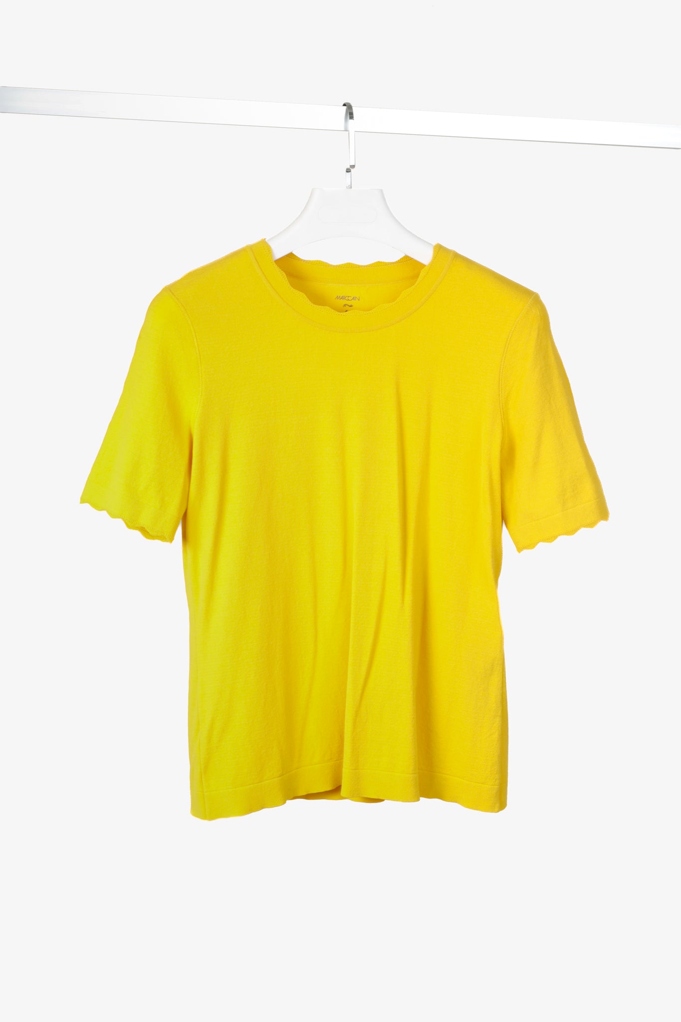 Marc Cain Yellow Knit Scalloped Tee