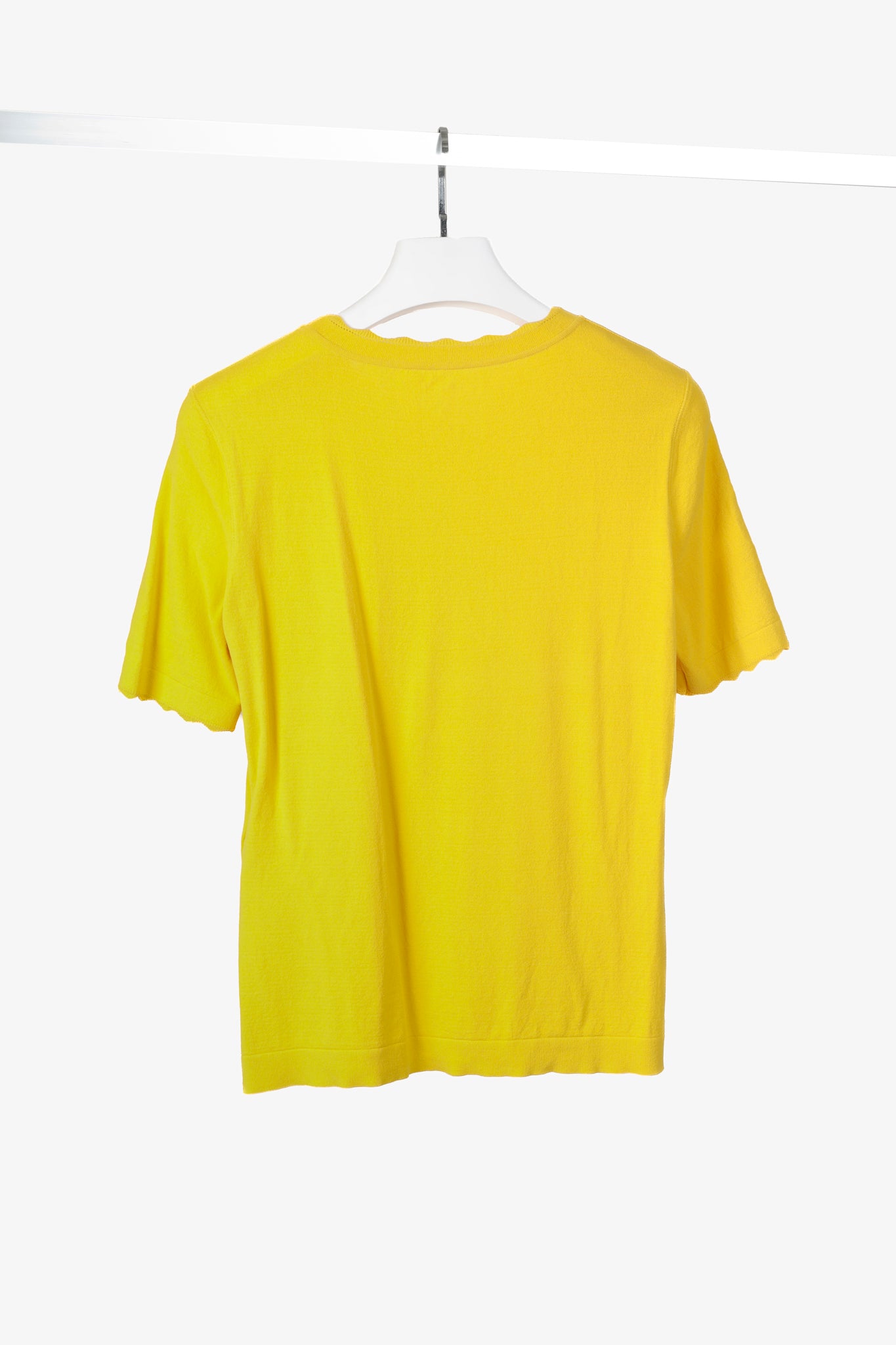 Marc Cain Yellow Knit Scalloped Tee