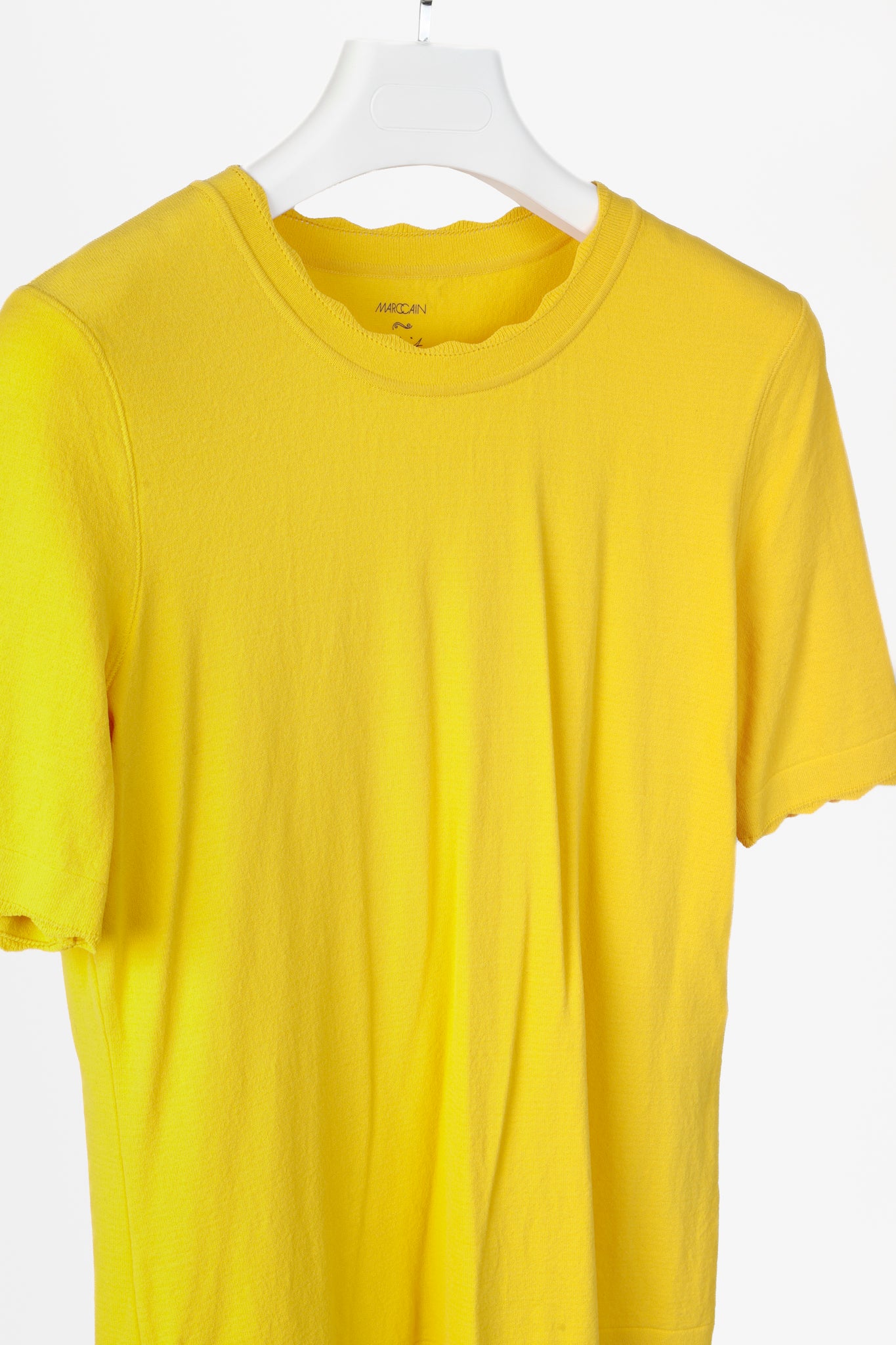 Marc Cain Yellow Knit Scalloped Tee