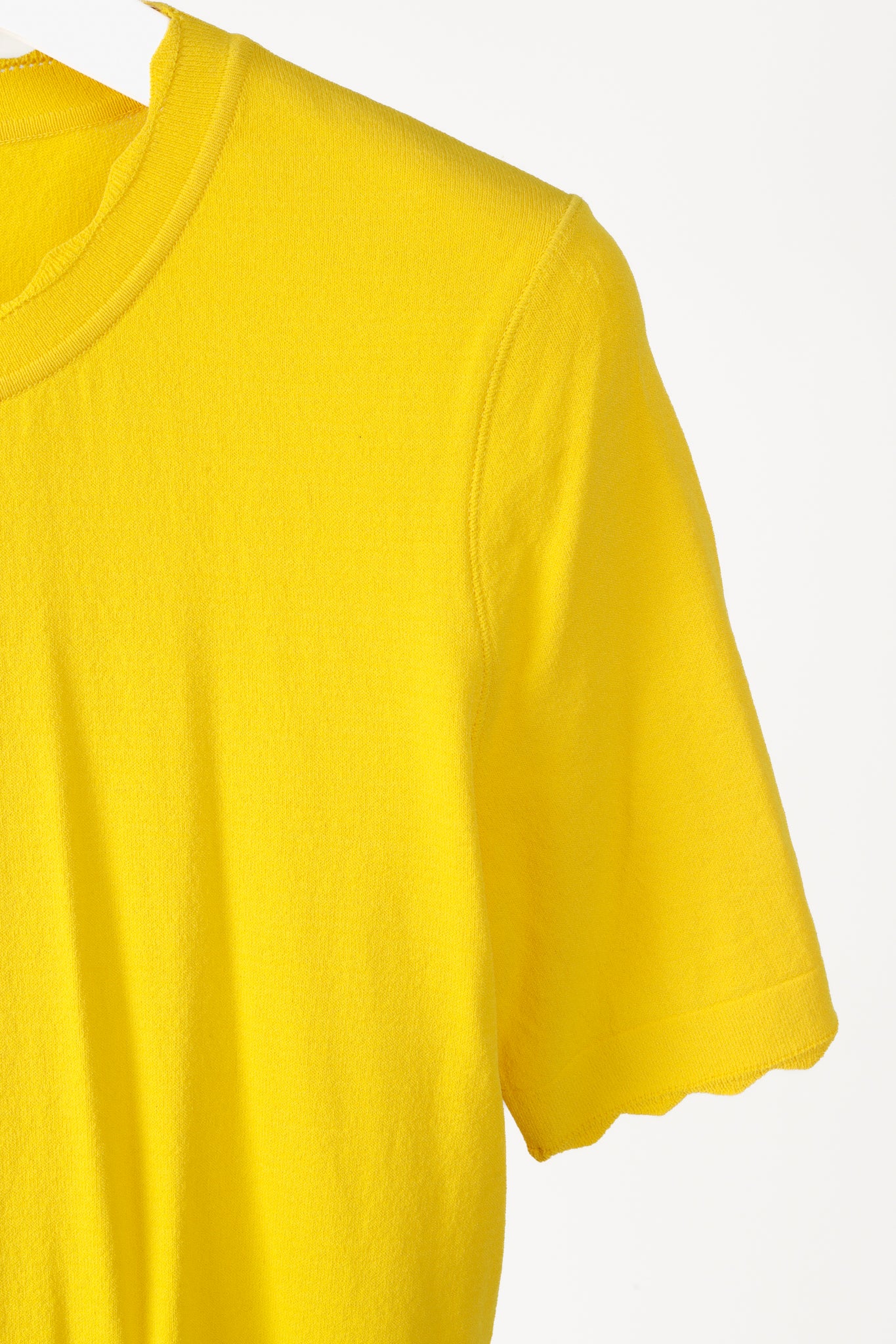Marc Cain Yellow Knit Scalloped Tee