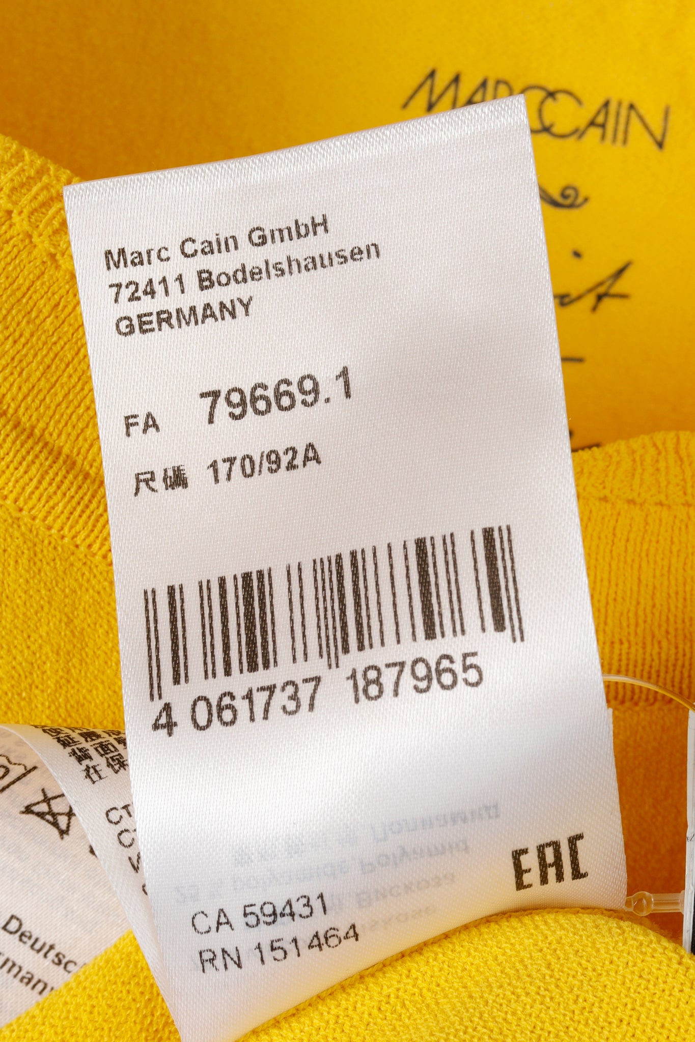 Marc Cain Yellow Knit Scalloped Tee
