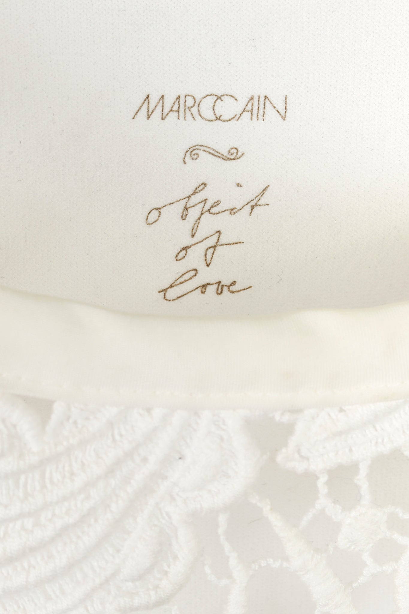 Marc Cain Off White Multi-Fabric Crochet Lace Tank