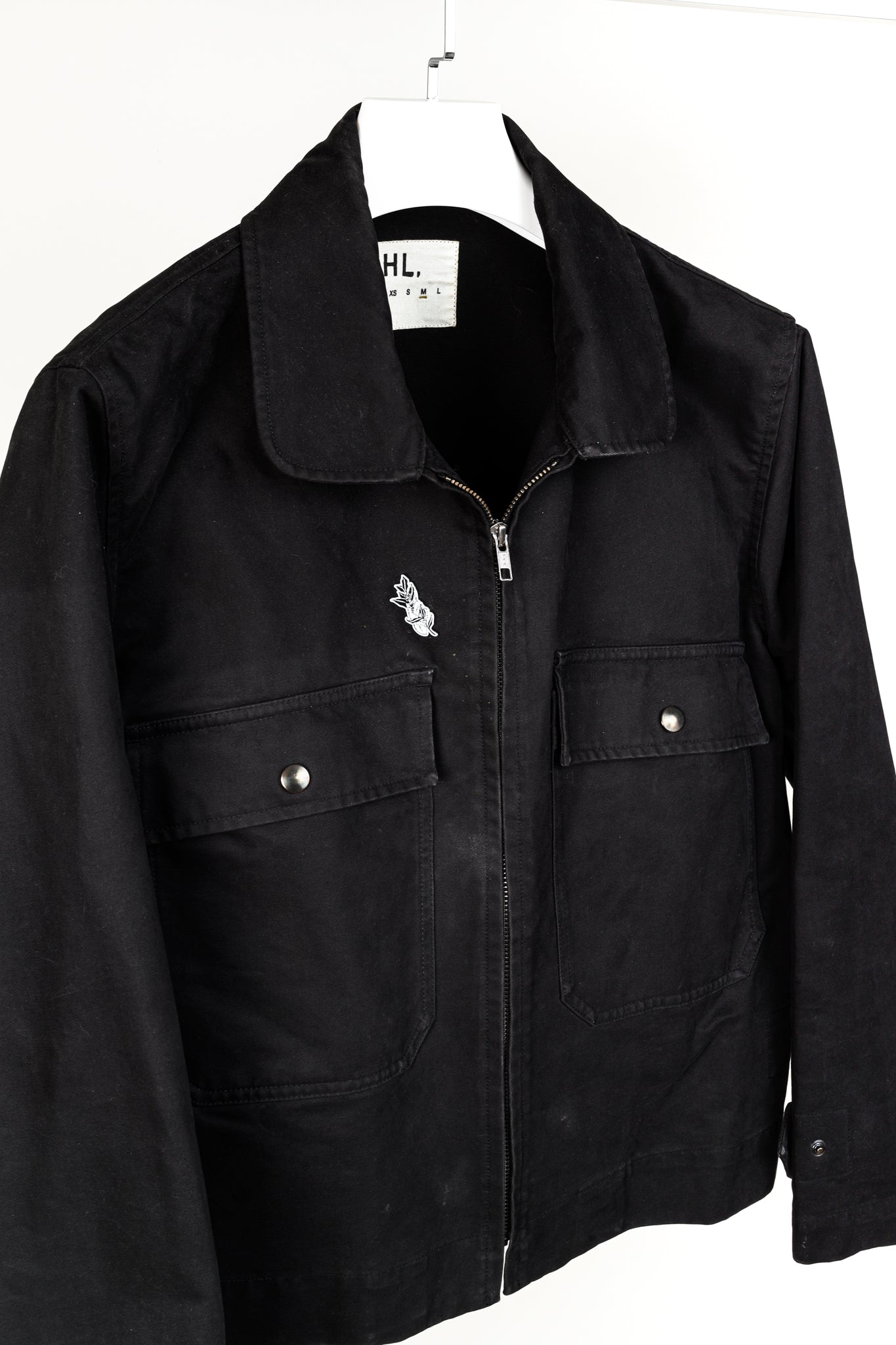 MHL by Margaret Howell Black Cotton Cropped Zip Utility Jacket