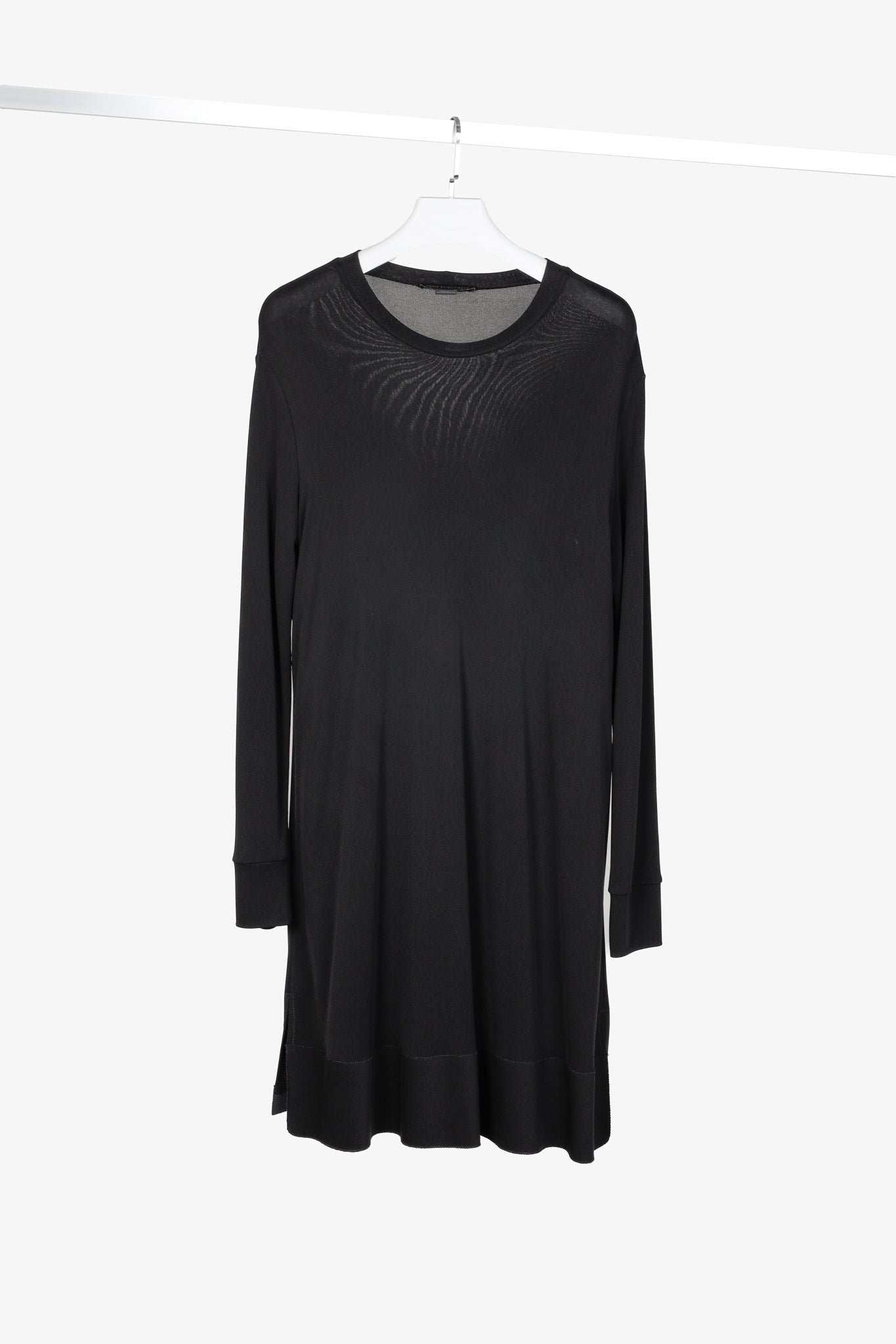 Marie Saint Pierre Black Crepe-Jersey Long-Sleeve Dress