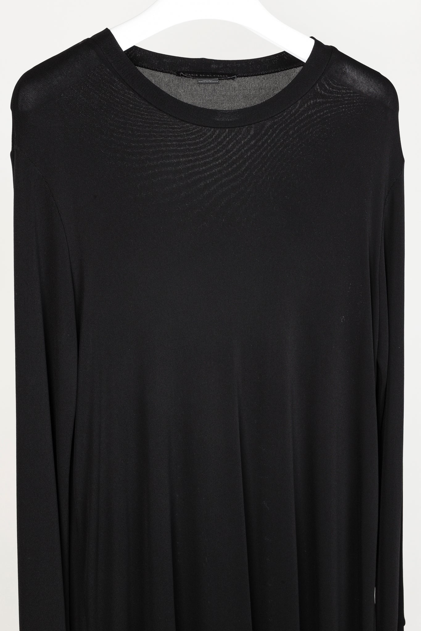 Marie Saint Pierre Black Crepe-Jersey Long-Sleeve Dress
