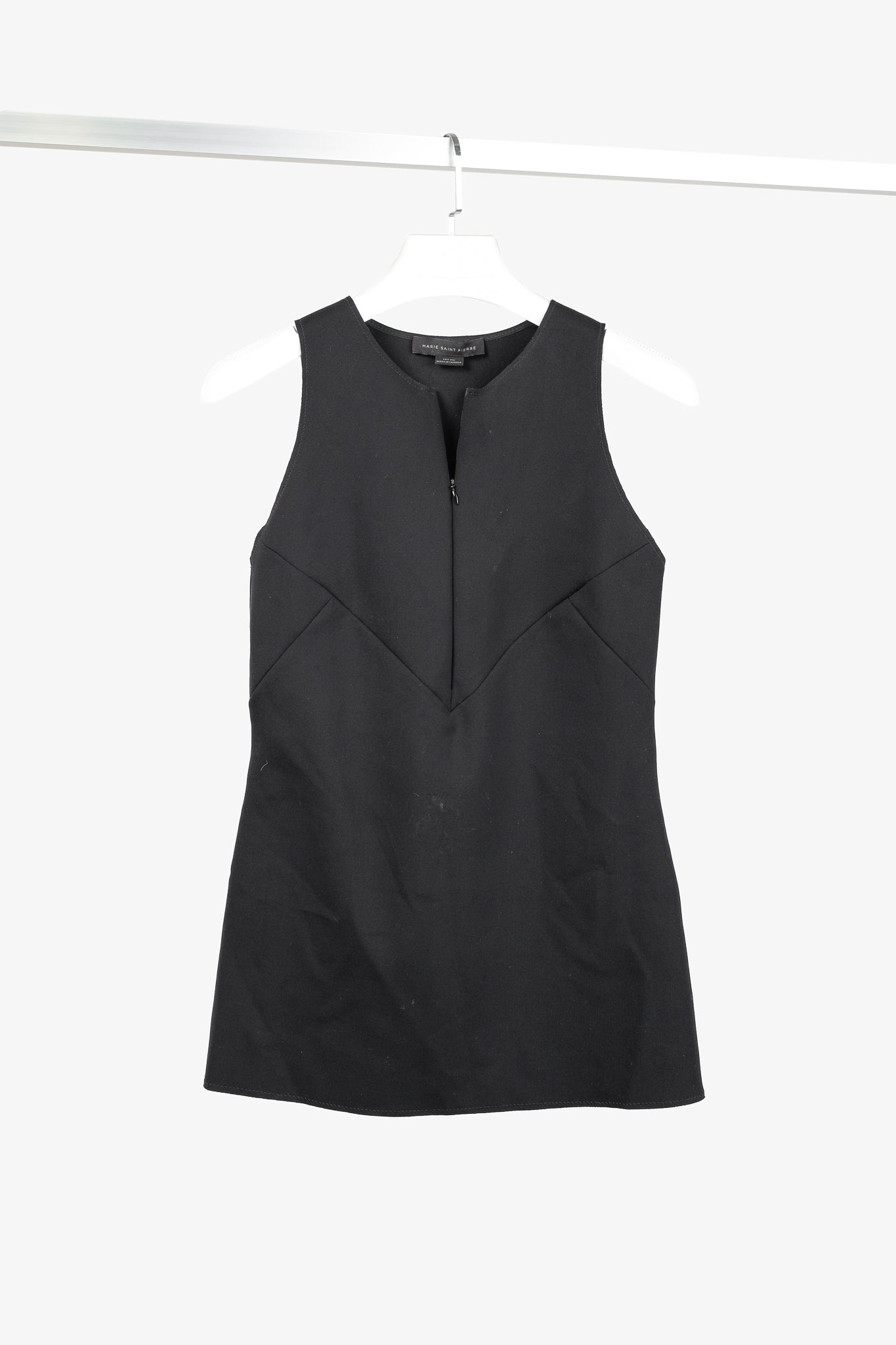 Marie Saint Pierre Lares Black Neoprene Zip Tank