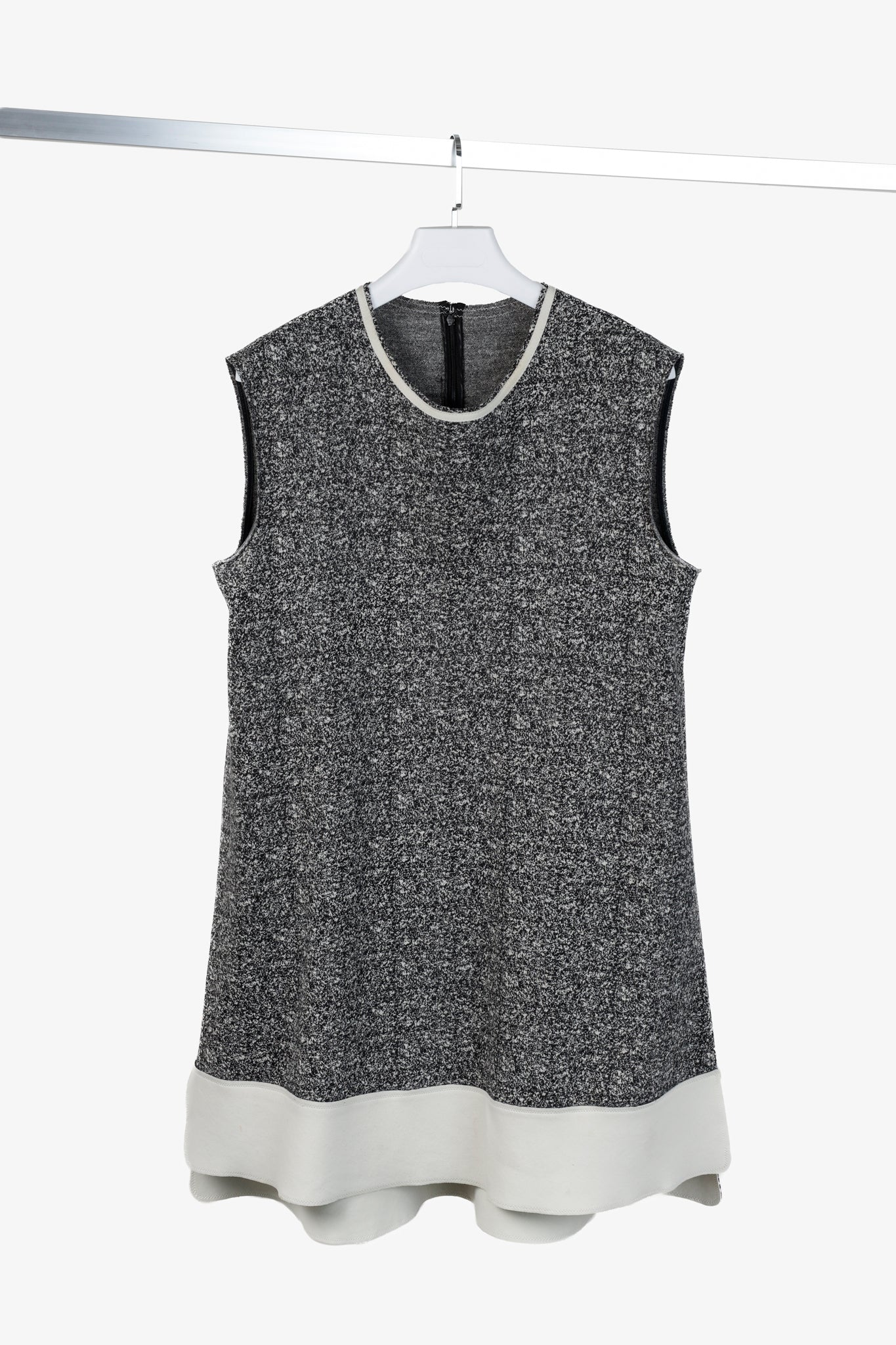 Marie Saint Pierre Grey Tweed Trapeze Style Dress