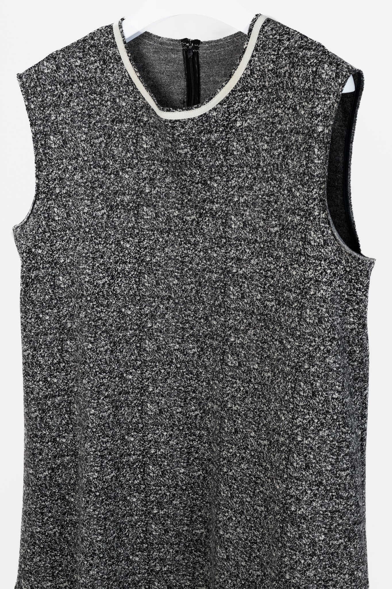 Marie Saint Pierre Grey Tweed Trapeze Style Dress