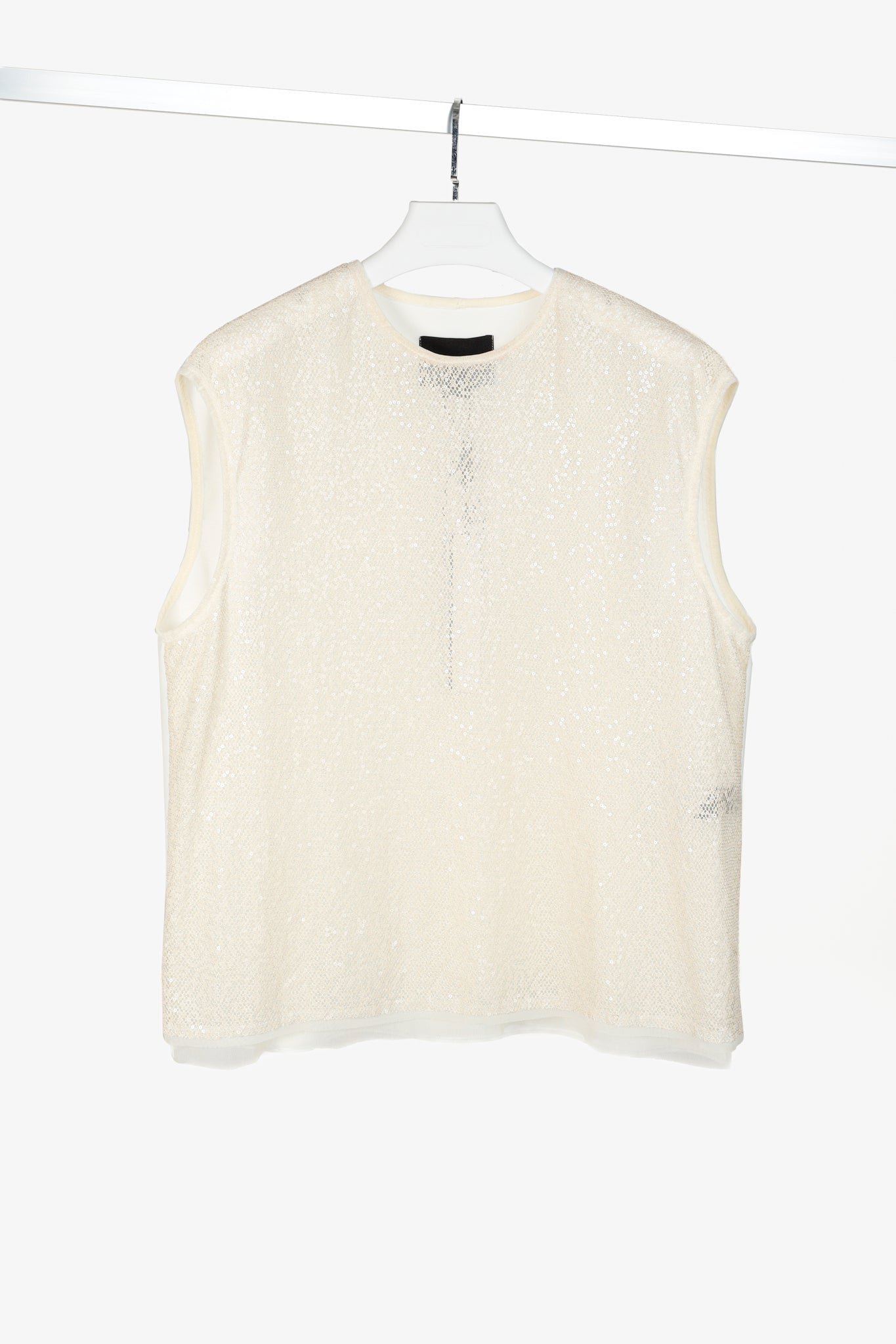 Marie Saint Pierre Gold Mesh Sequin Tank