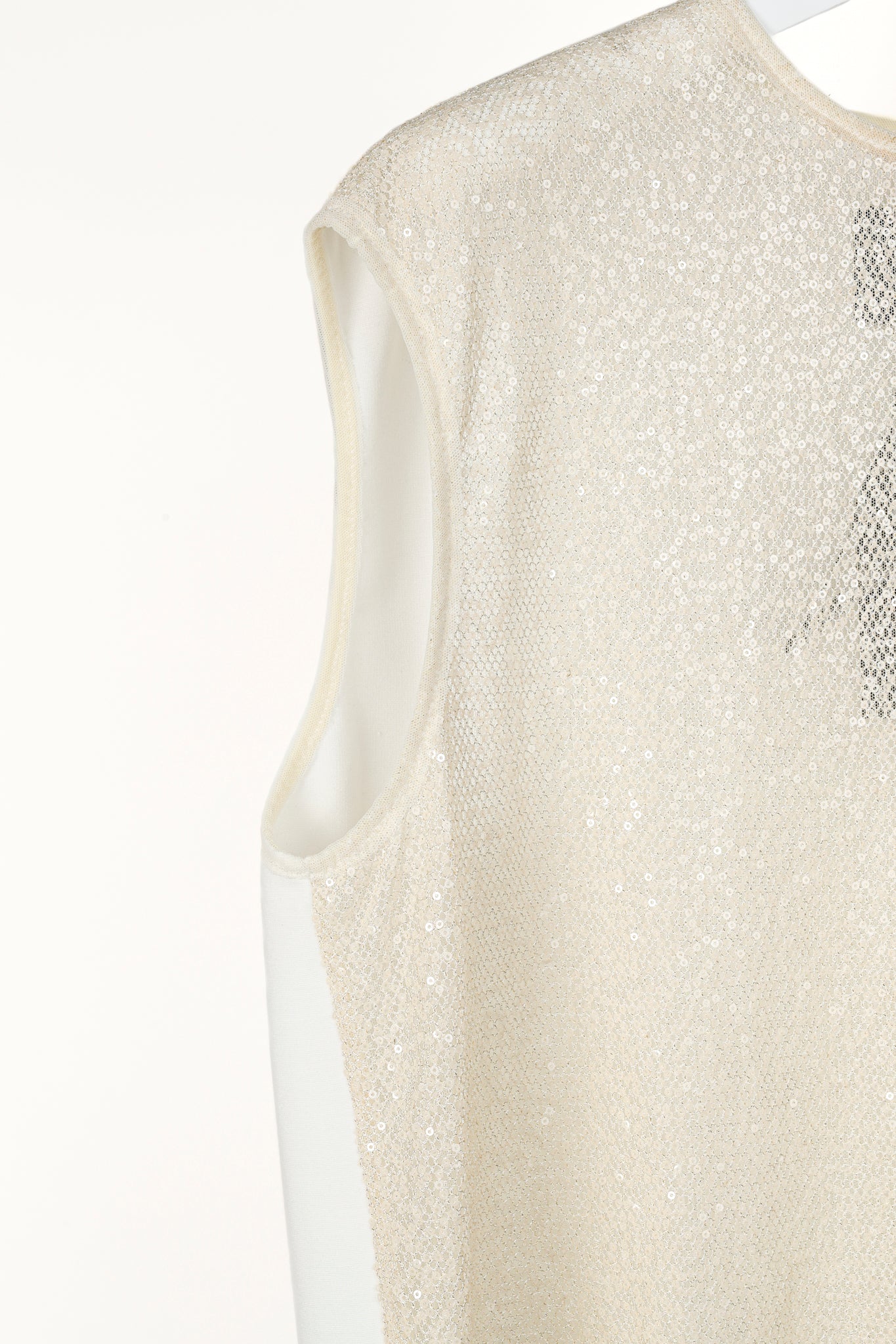 Marie Saint Pierre Gold Mesh Sequin Tank