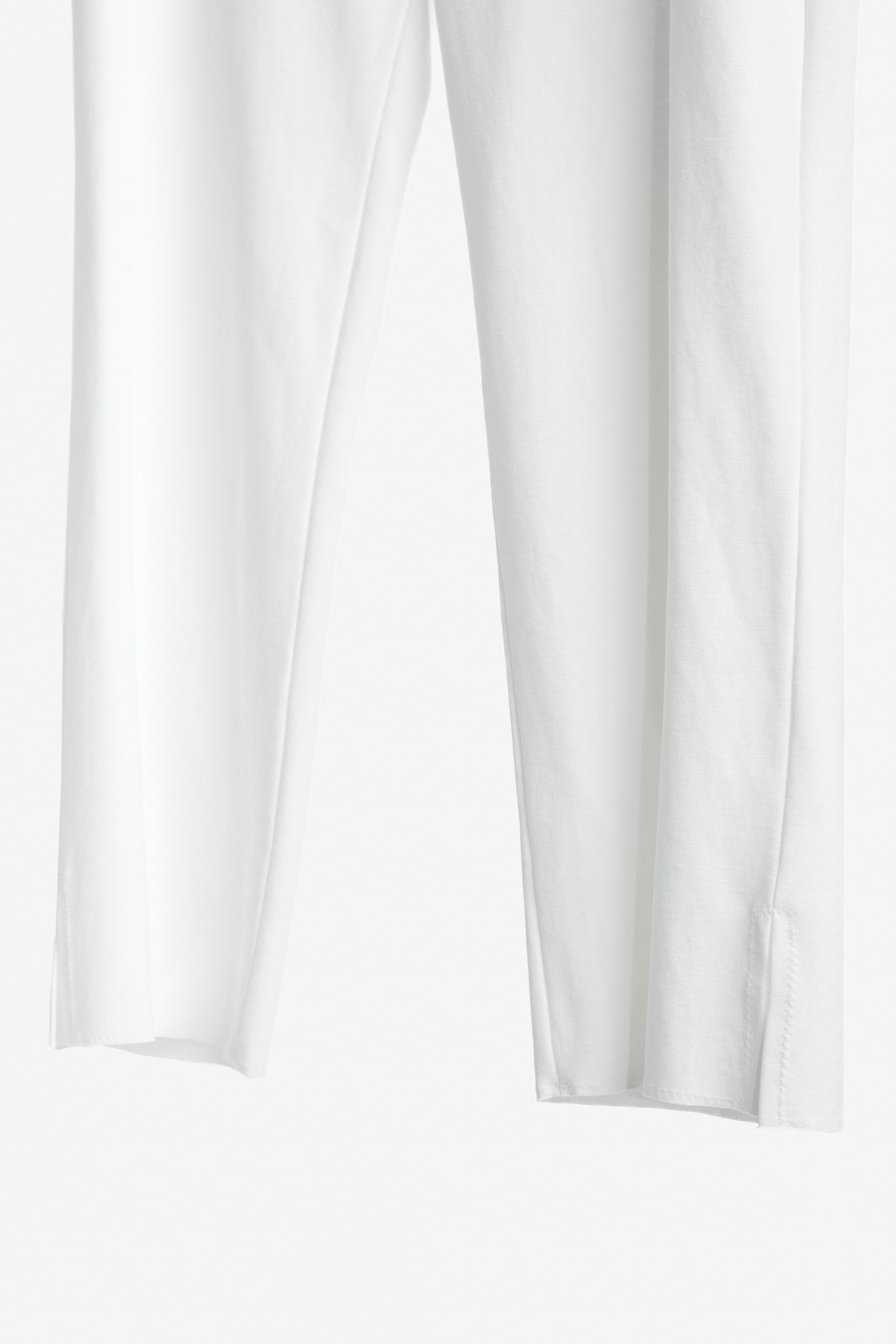 Marie Saint Pierre White Jersey Cropped Pull-On Pants