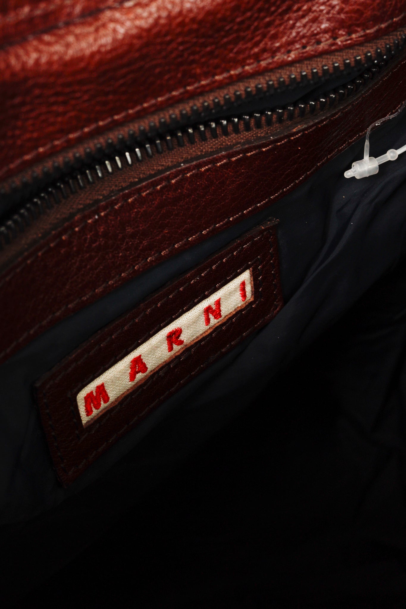 Marni Balloon Navy-Patent-Leather Trimmed Shoulder Bag