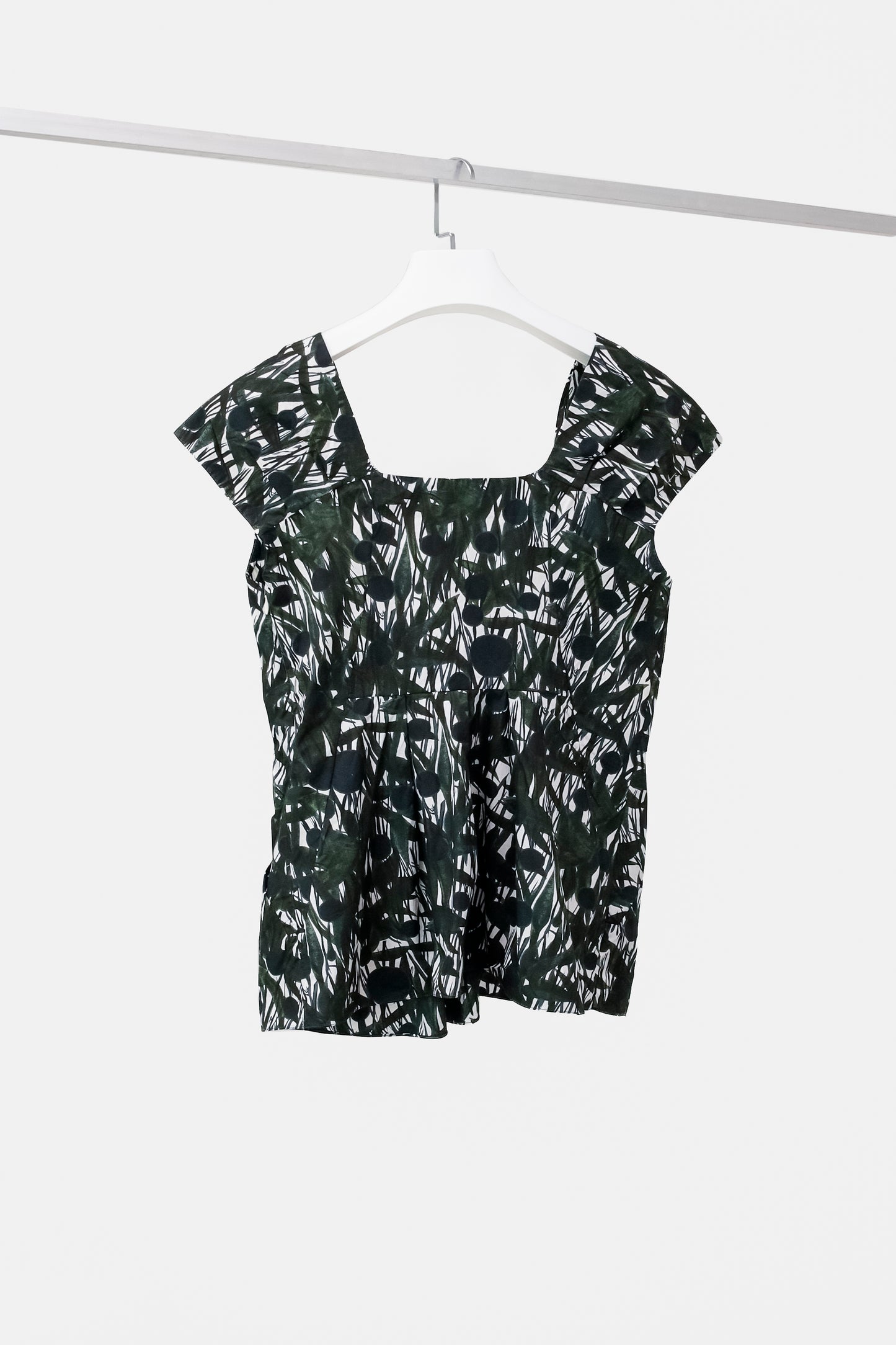 Marni Dark Green Top Painted Leaves