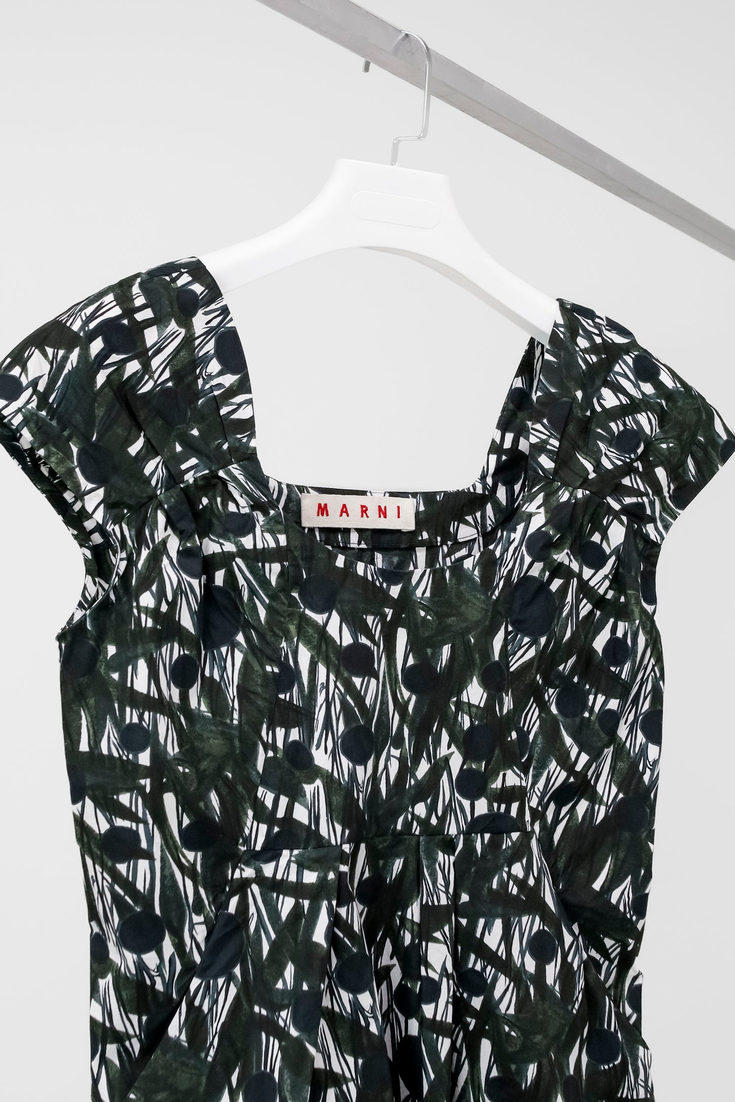 Marni Dark Green Top Painted Leaves