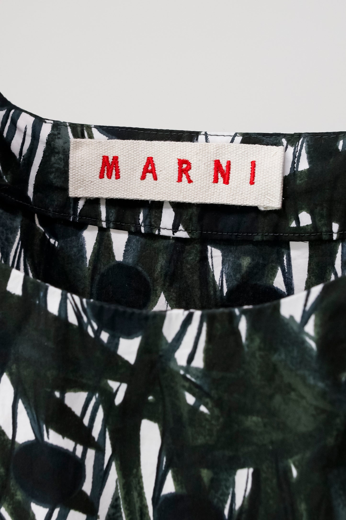 Marni Dark Green Top Painted Leaves