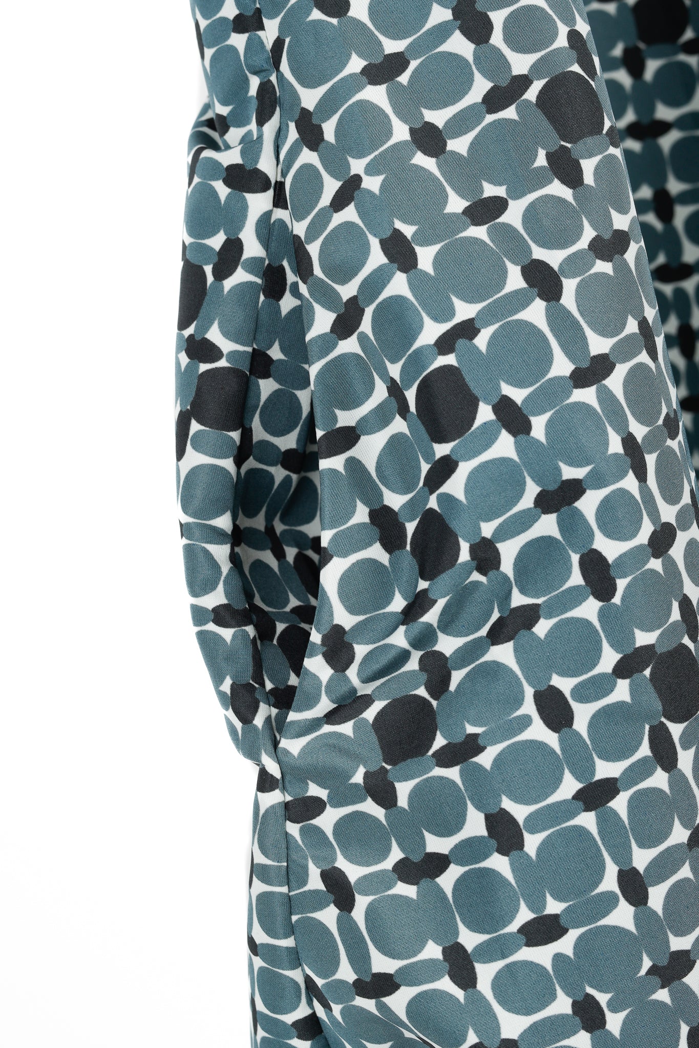 Marni Teal Geometric-Printed Cap-Sleeve Blouse