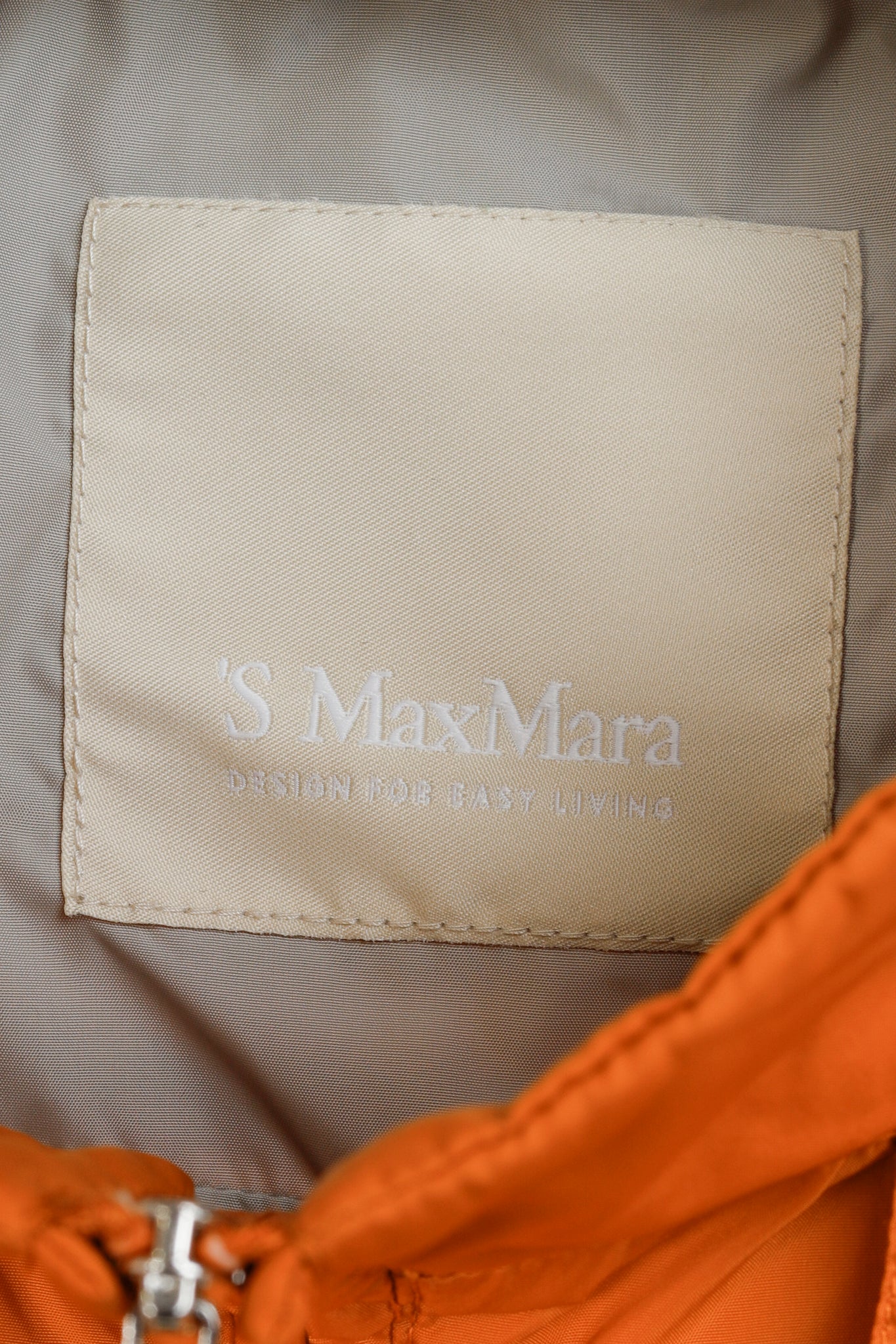 'S Max Mara Hooded Orange Nylon Jacket