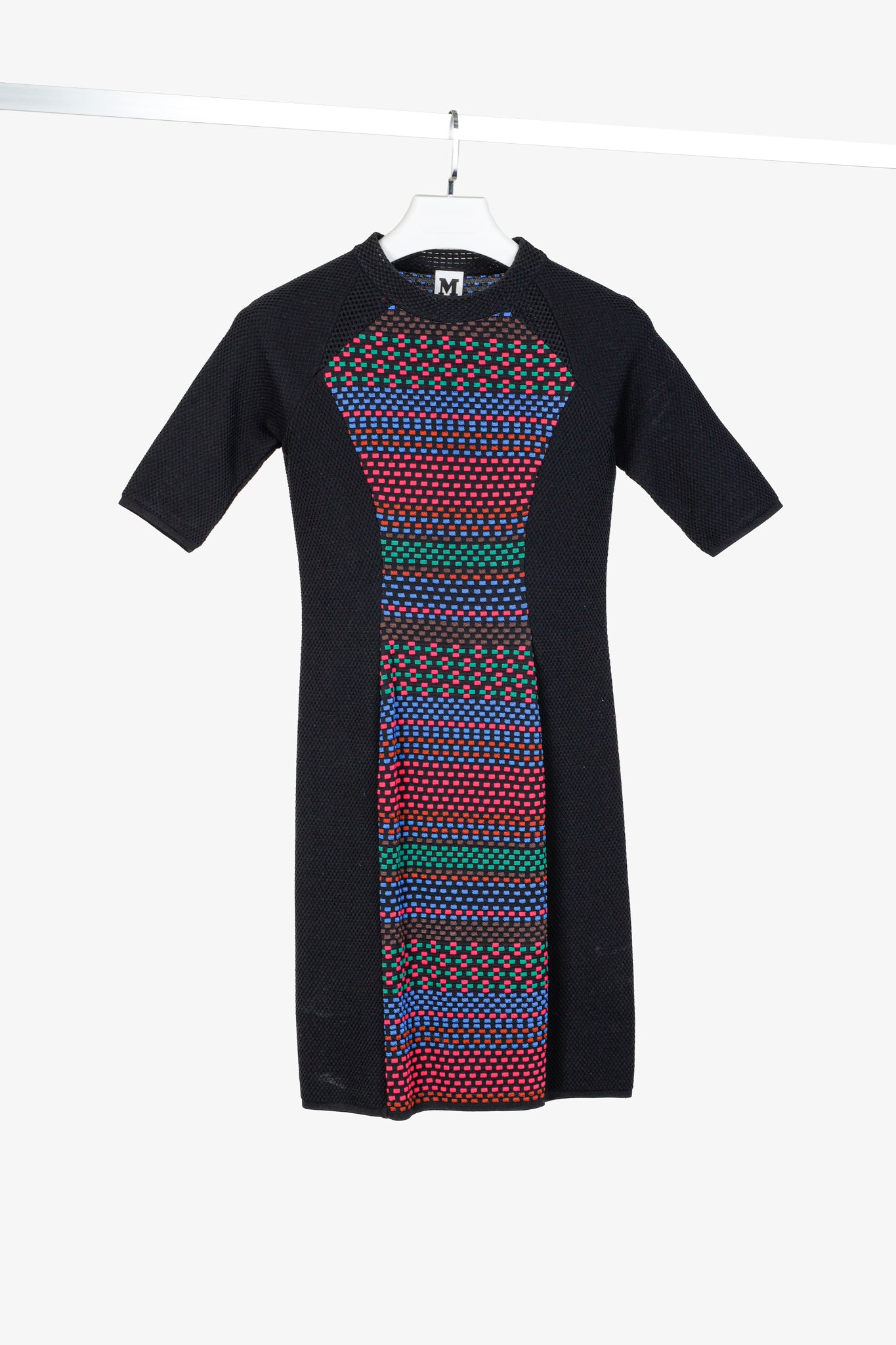 M Missoni Black Multicoloured Short Sleeve Cube Knit Bodycon Dress Blogger Armoire M Missoni Black Multicoloured Short Sleeve Cube Knit Bodycon Dress Blogger Armoire