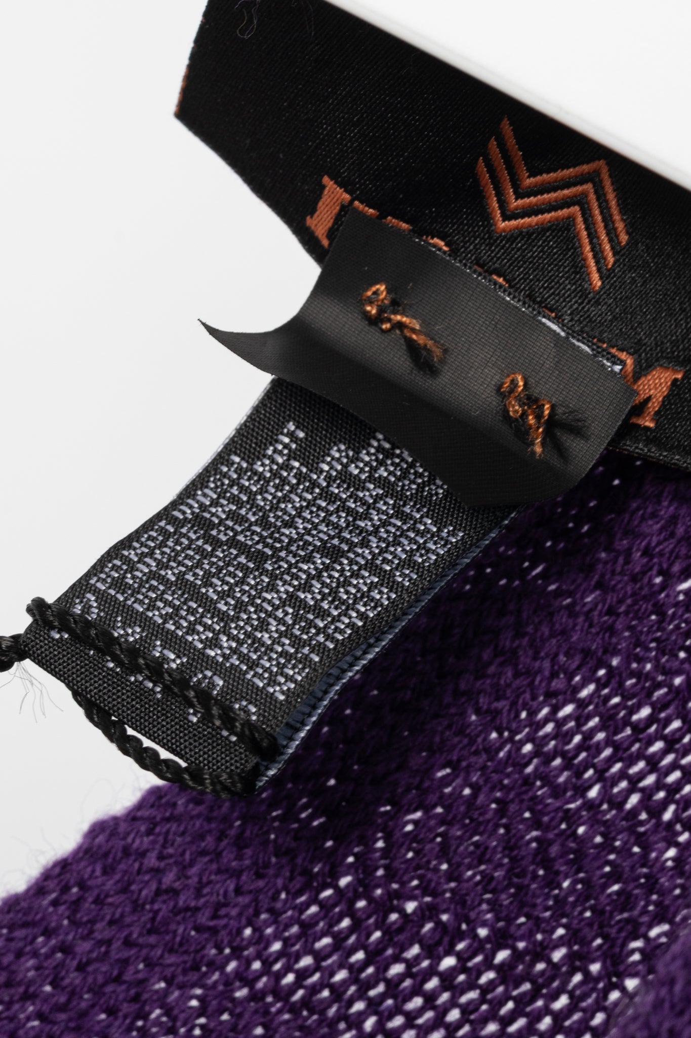 Missoni Purple Chevron Wool-Knit Fringe Poncho